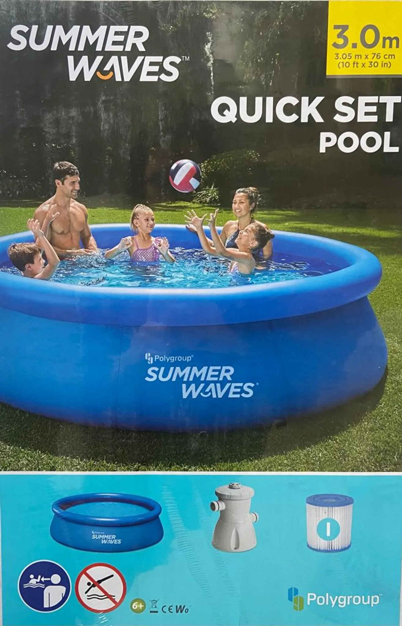 Summer + Waves Quick Swimming-Pool Pumpe Set
