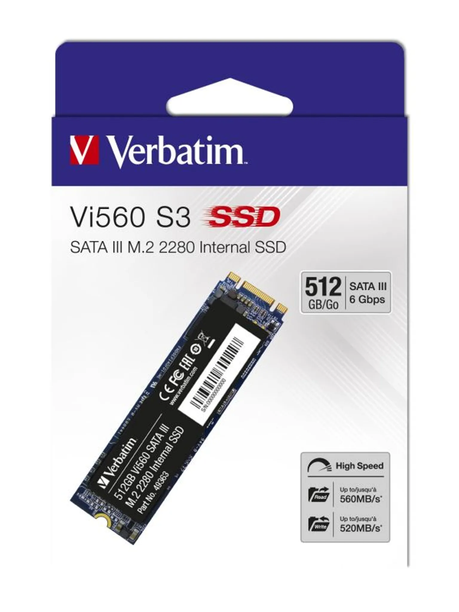 Verbatim Disque SSD externe Vx500 USB 3.1 Gén 2 480 Go