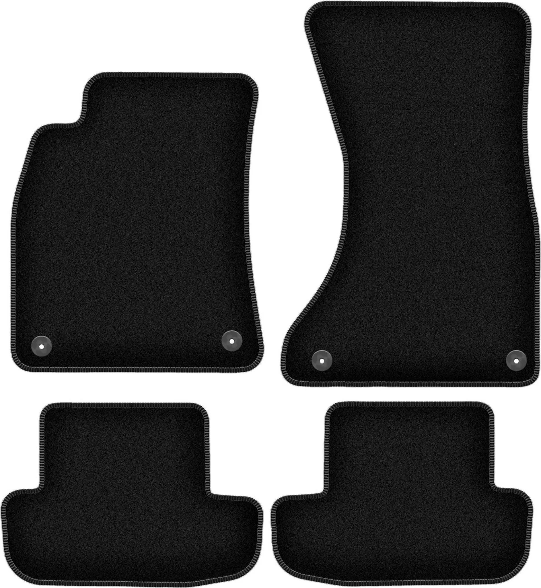 WLG-BASIC Auto Fußmatten Für Hyundai I10 III (ab 2019) - 4-teilig In Schwarz, Rutschfest & Perfekt Passend