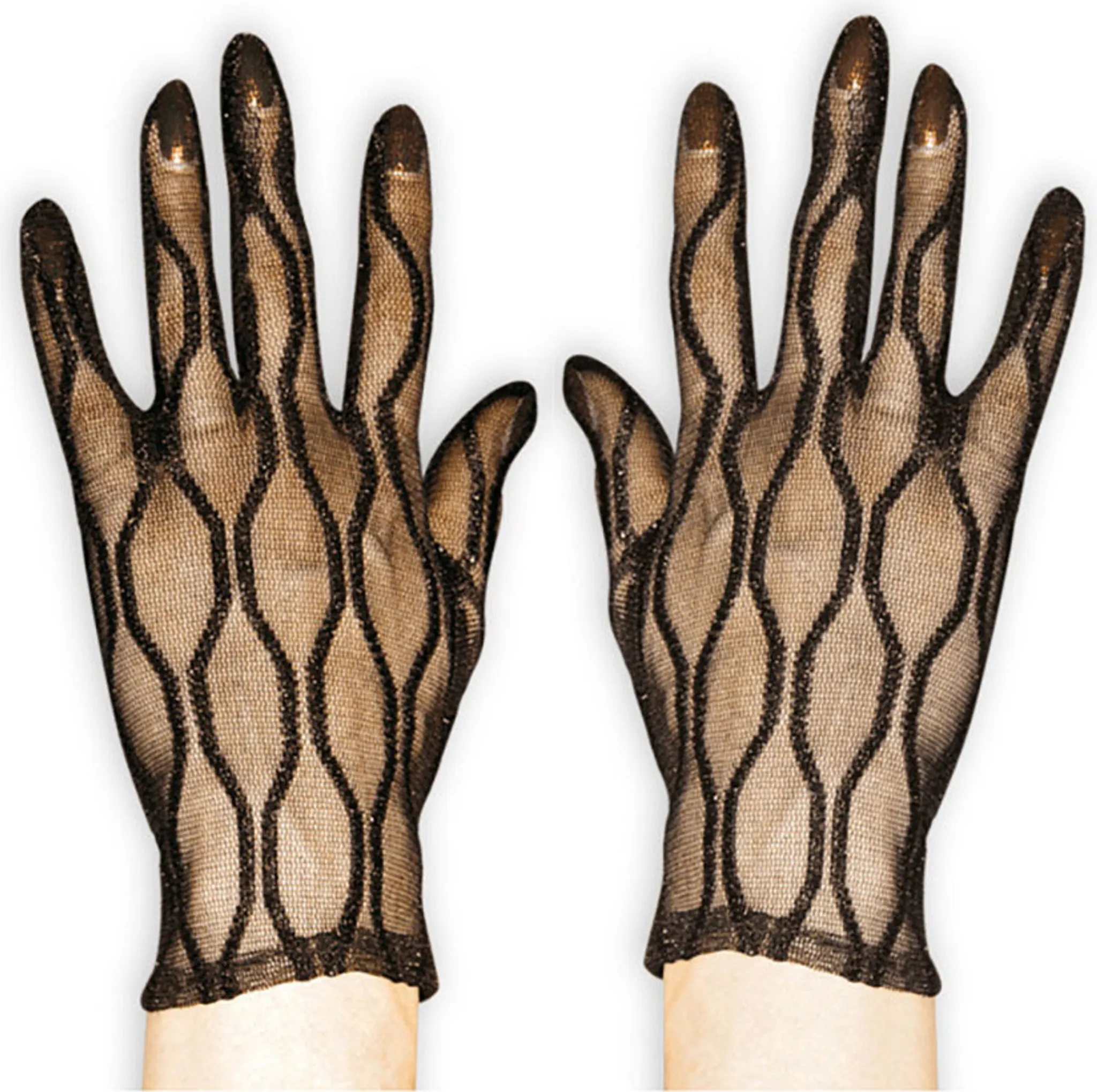 8 Paar Fingerlose Netzhandschuhe – Schwarz, Perfekt Für Halloween & Kostümpartys
