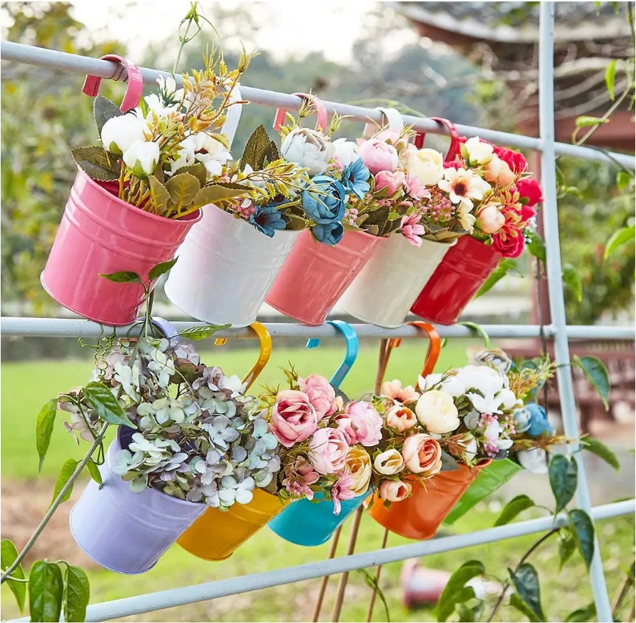 6 Stück Hängende Blumentöpfe Aus Kunststoff – Wasserdicht, Für Balkon & Garten