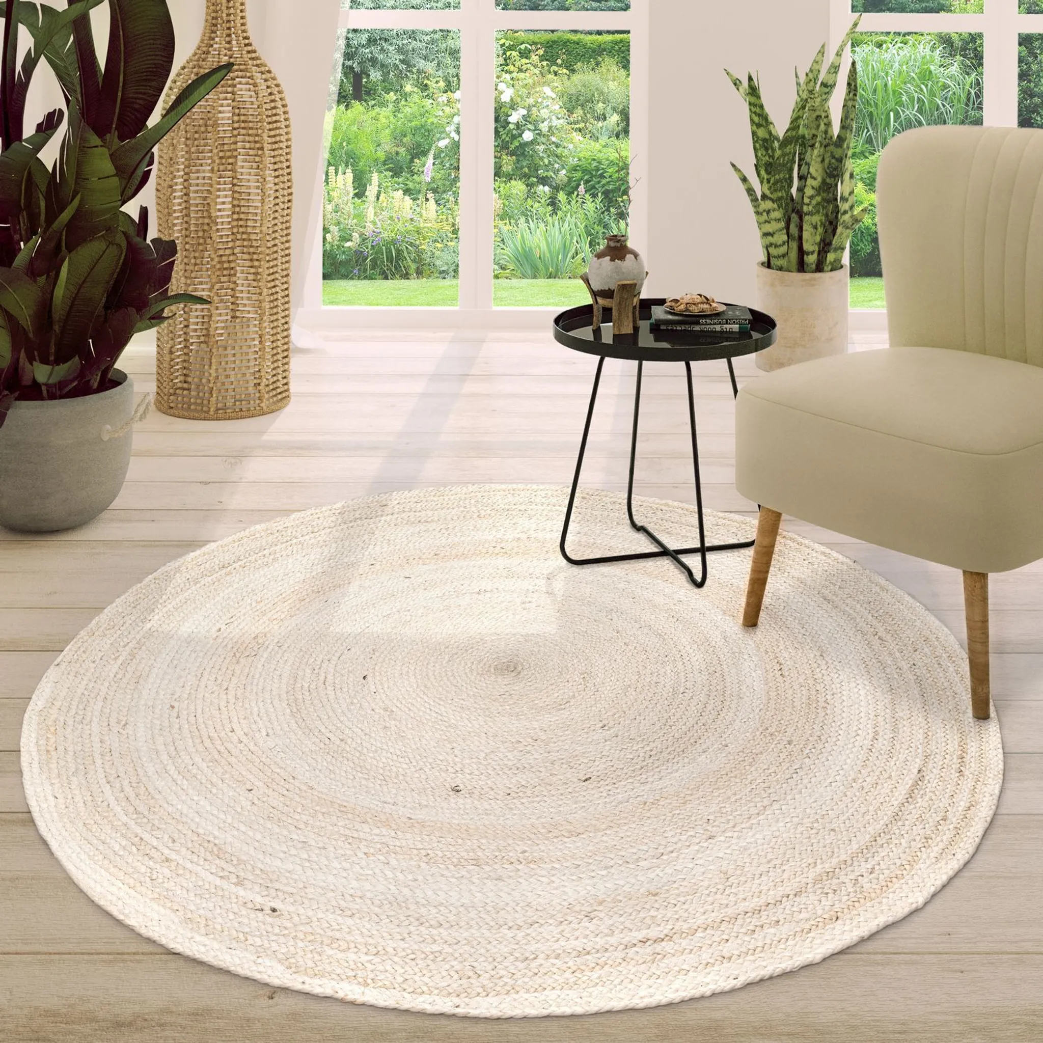 Wohnzimmer Teppich Jute Rund Modern Boho   Kaufland.de