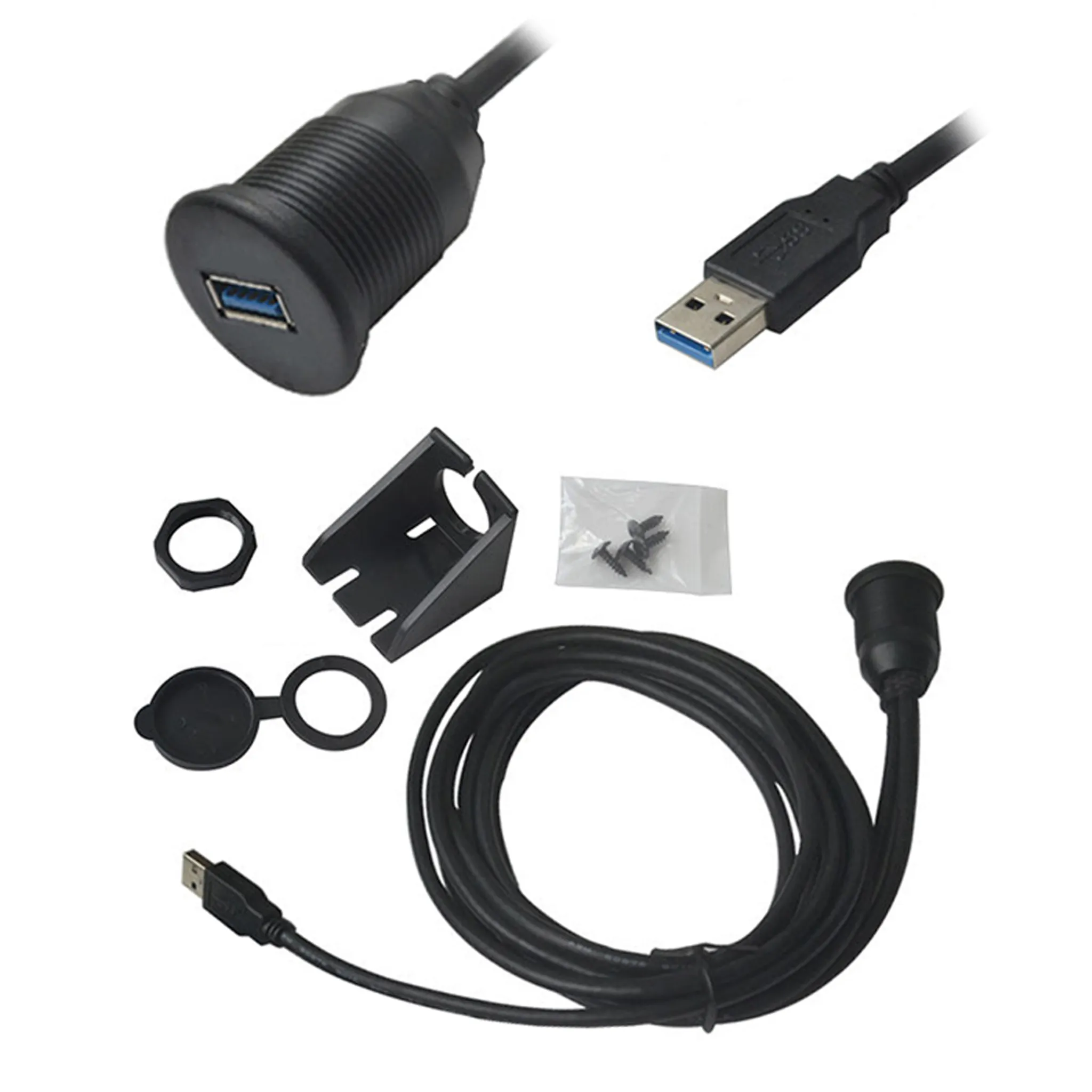 L00 USB 3.0 Einbau Buchse Kabel Adapter Verlängerung f KFZ Auto PC Boat  Motorrad