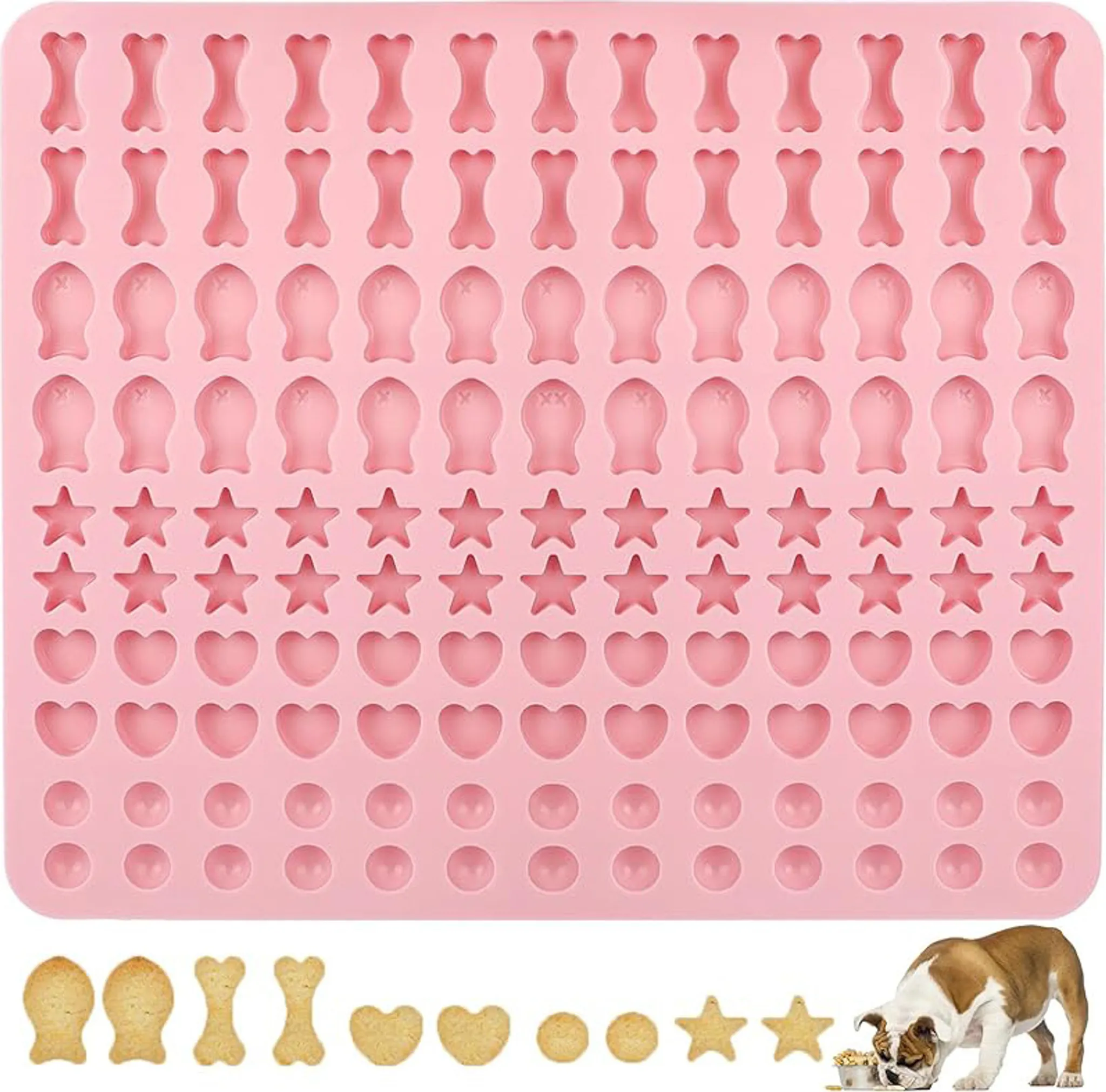 BURI Silikon Backmatte Für Hundekekse - Mini-Halbkugelform (1 Cm), Hitzebeständig & Lebensmittelecht