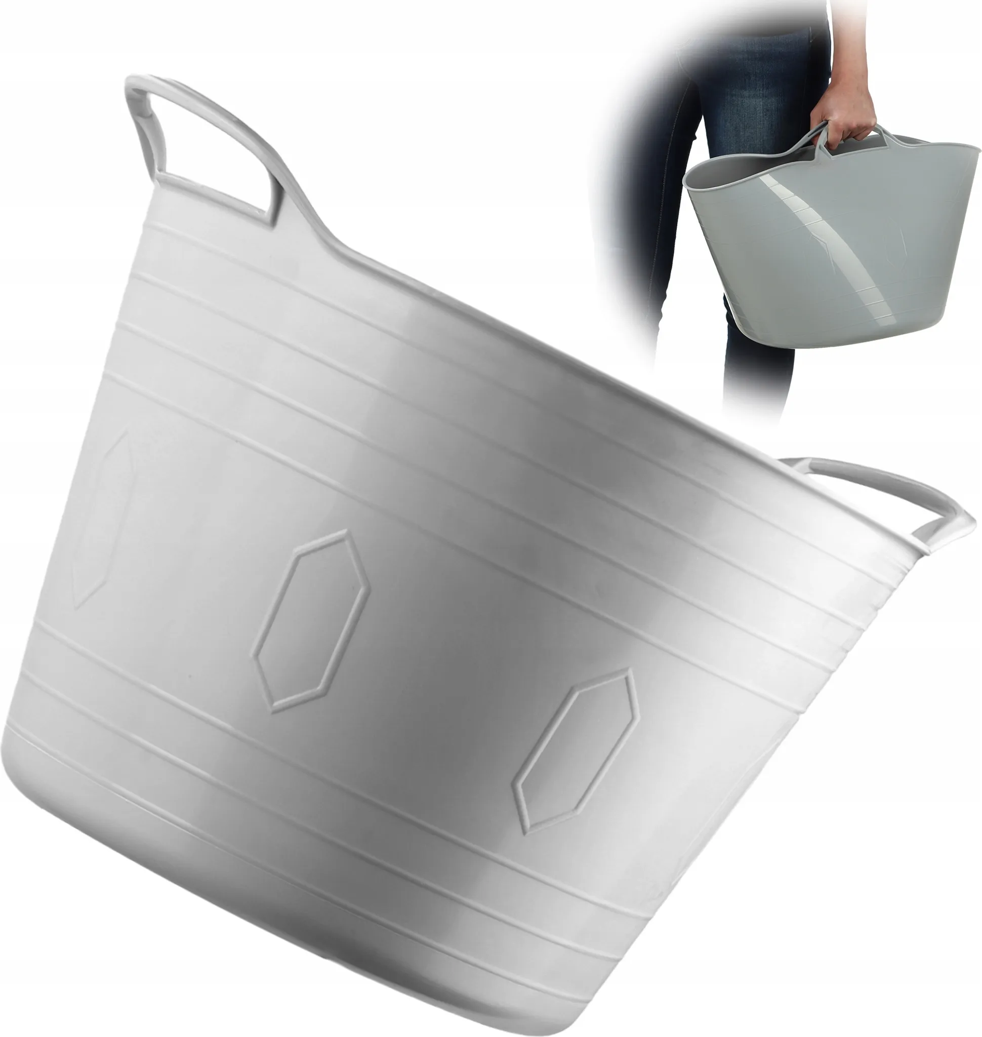 KADAX Bassine à Linge Rectangulaire Robuste 12L Vert - Bac De Rangement Avec Poignées Confortables, Idéal Pour Linge Et Nettoyage