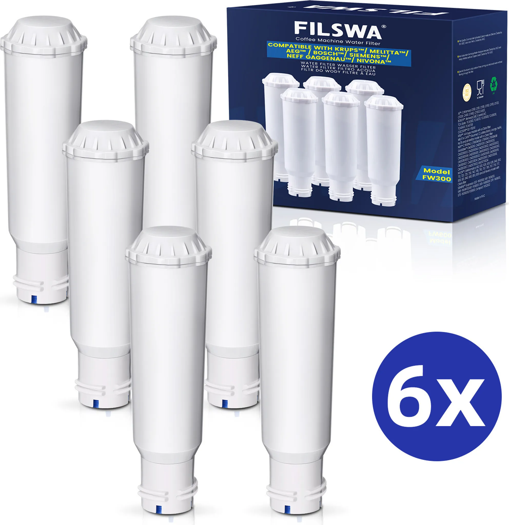 MILUX Wasserfilter 4er Set - Ersatz Für Krups F088 & Siemens Kaffeevollautomaten