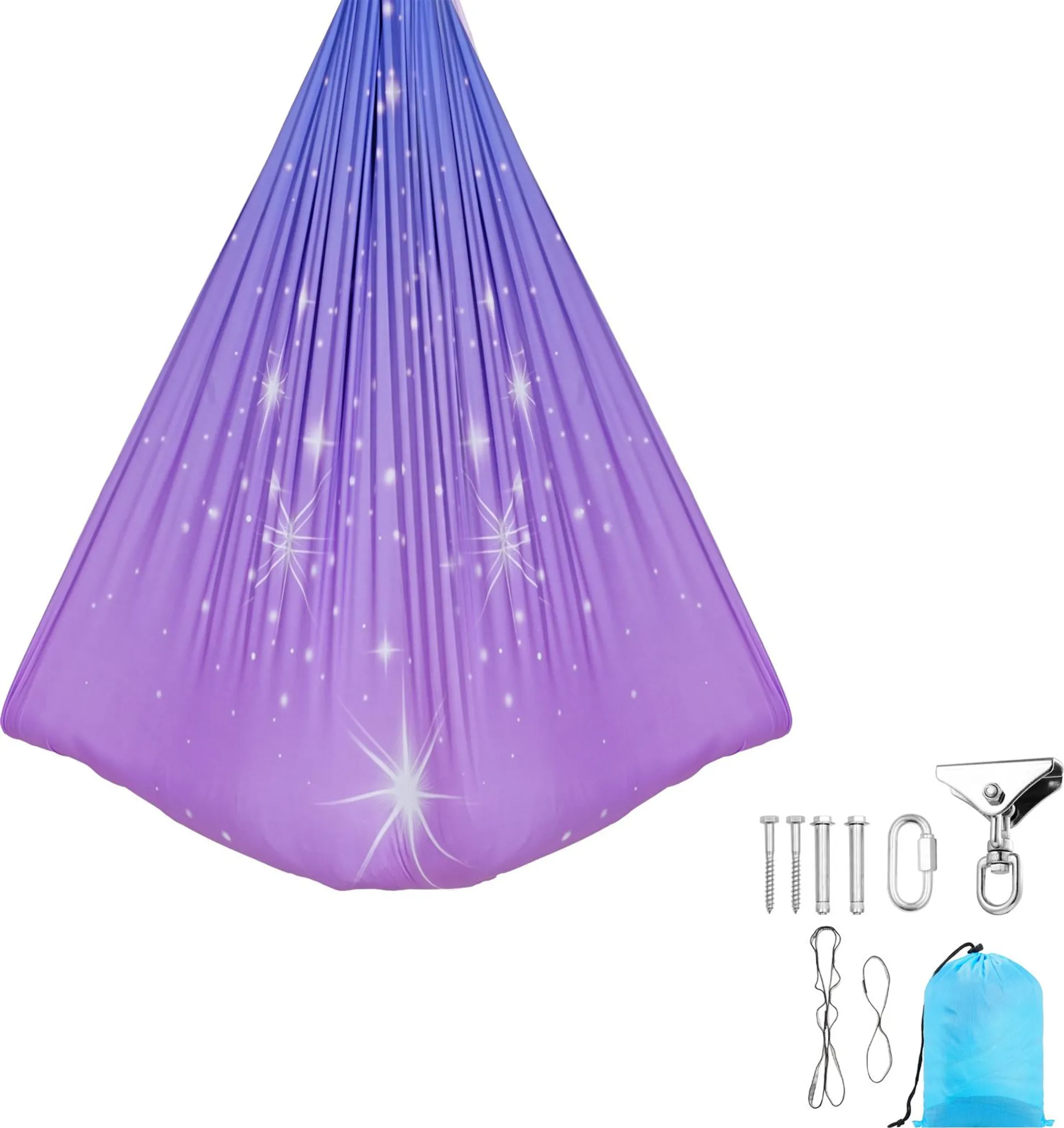 Hamac De Yoga Aérien VEVOR - Swing Air 5x2,8 M - Porte Jusqu'à 1000 Kg - Vert