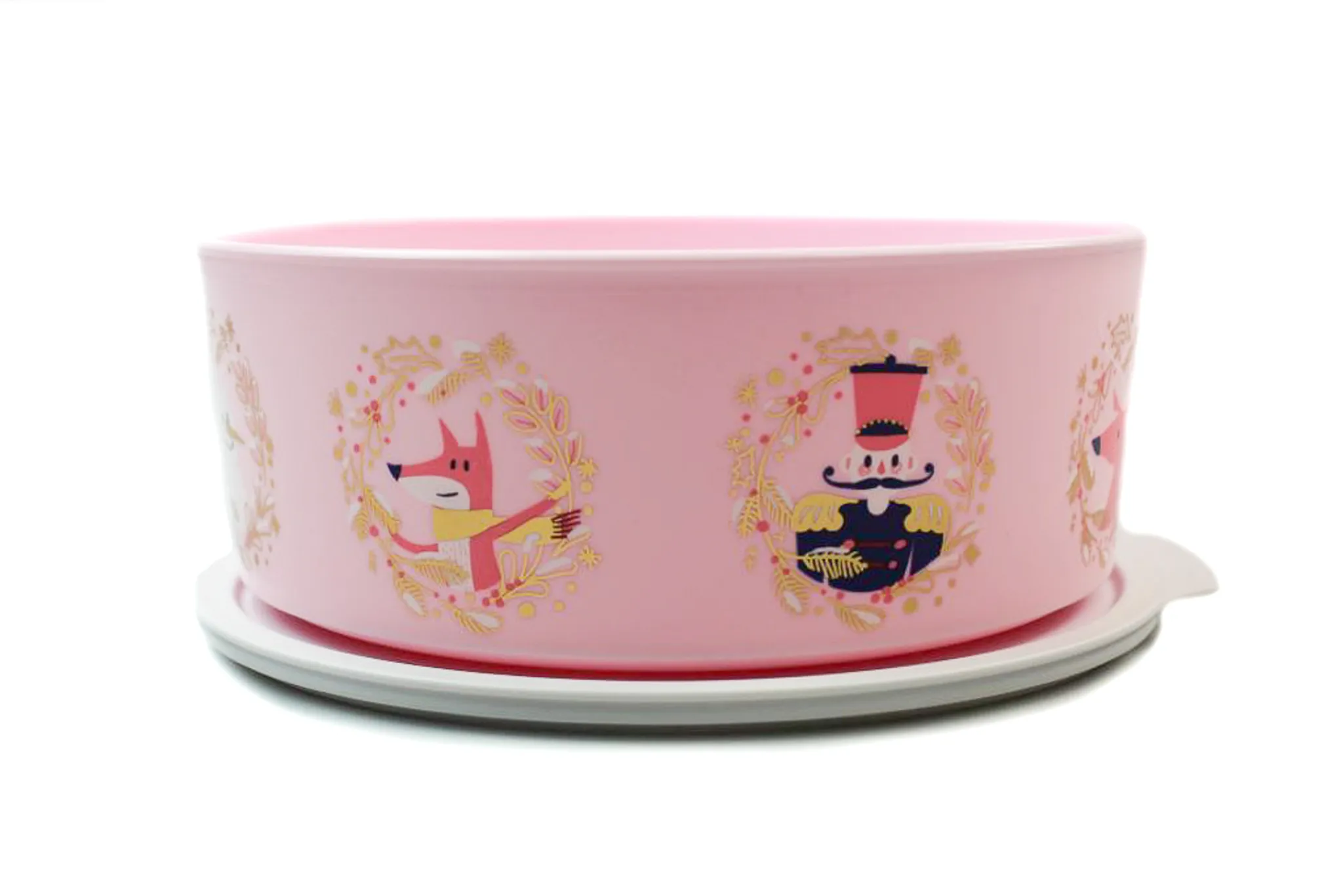 TUPPERWARE Quadro 1,5 L rosa Weihnachts-Motiv rund Keksdose