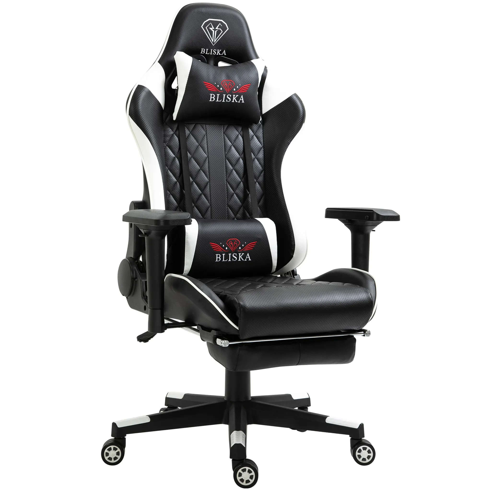 Gaming Stuhl Chair Racing mit Fußstütze und ergonomsichen 4D