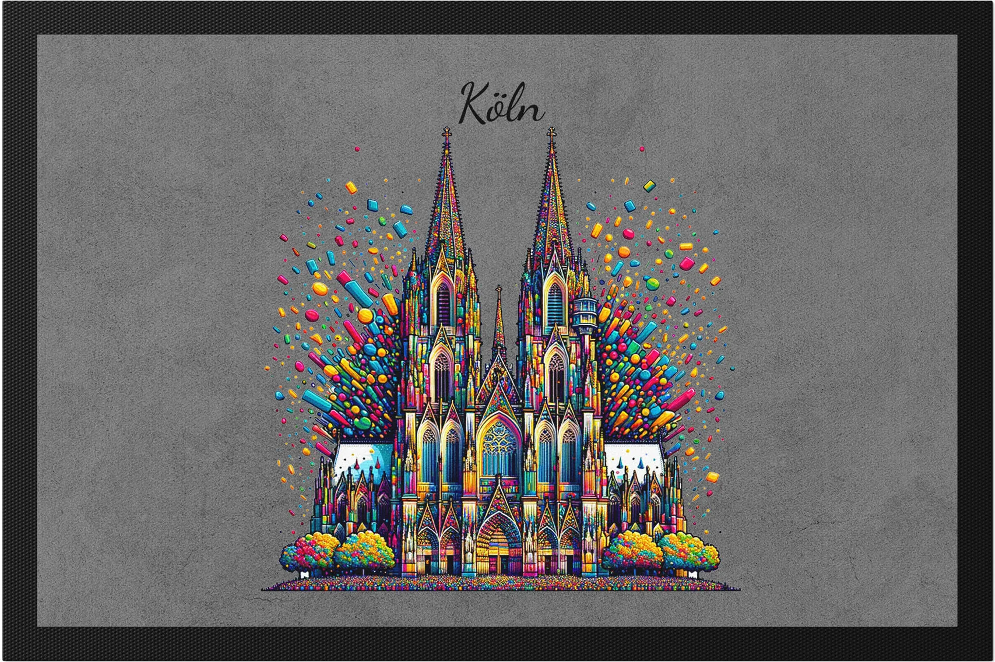 Köln Konfetti Kölner Dom Fußmatte Karneval Fasching