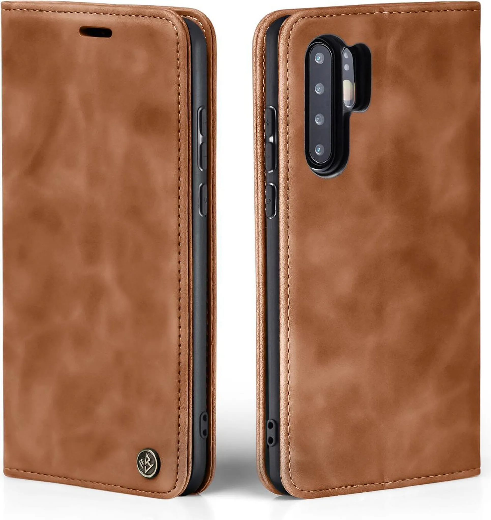 Handy Hülle für Huawei P30 Hellbraun Klapphülle Bookcase - Main Image