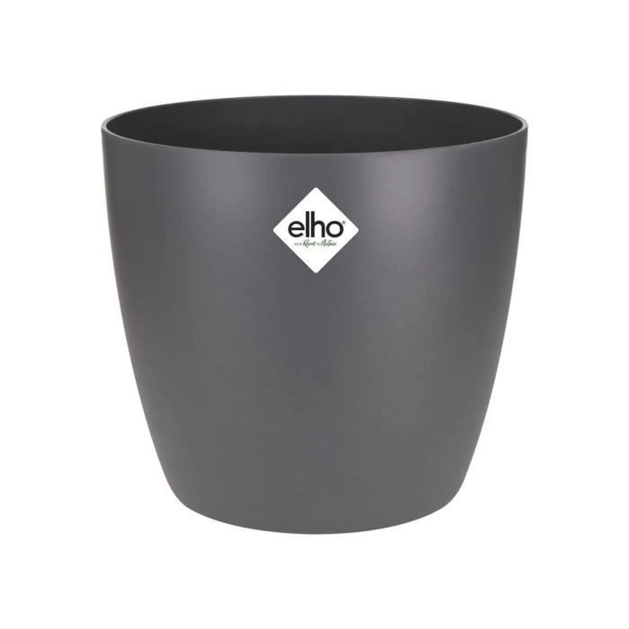 Elho Brussels Round 16 - Vaso da fiori per interni, 16,0 x 14,7 cm, marrone/ma