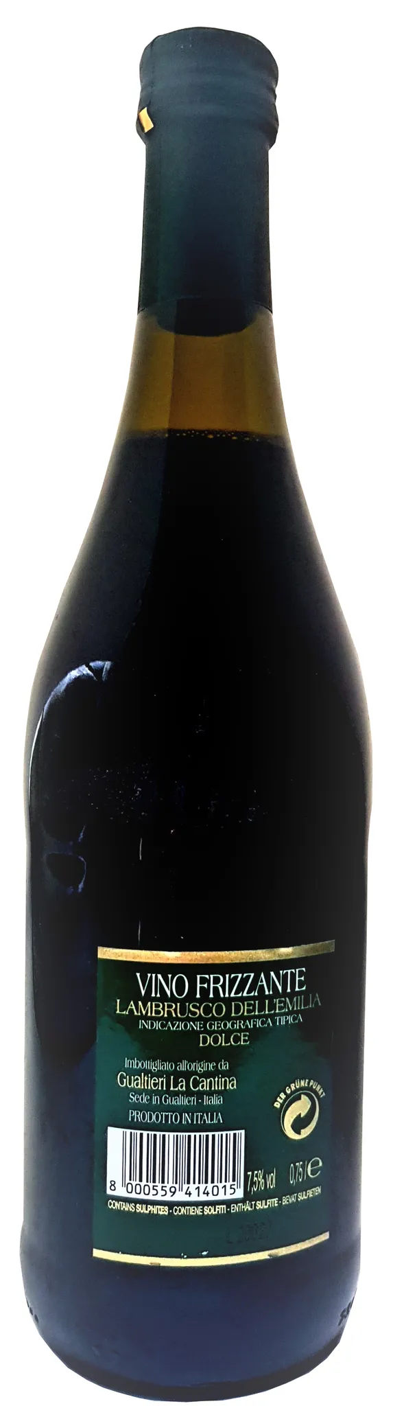 Lambrusco rosso dolce Gualtieri Dell`Emilia IGT (6 X 0,75 L) - Vino  Frizzante