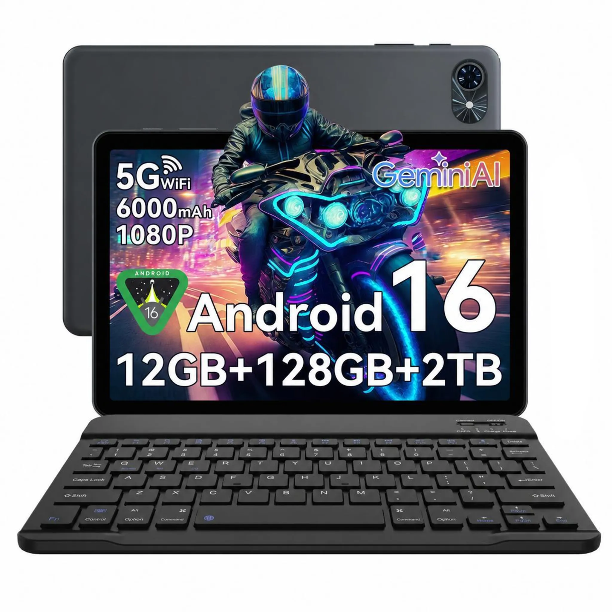 TABWEE T80 Tablet mit Tastatur, 10.1“, Android 16, 128GB