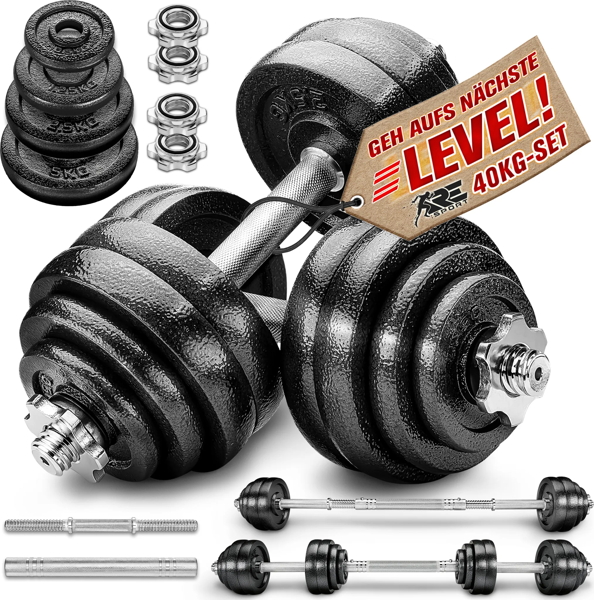Lot Haltère Olympique 180 Cm + Disques 45 Kg - Marbo Sport