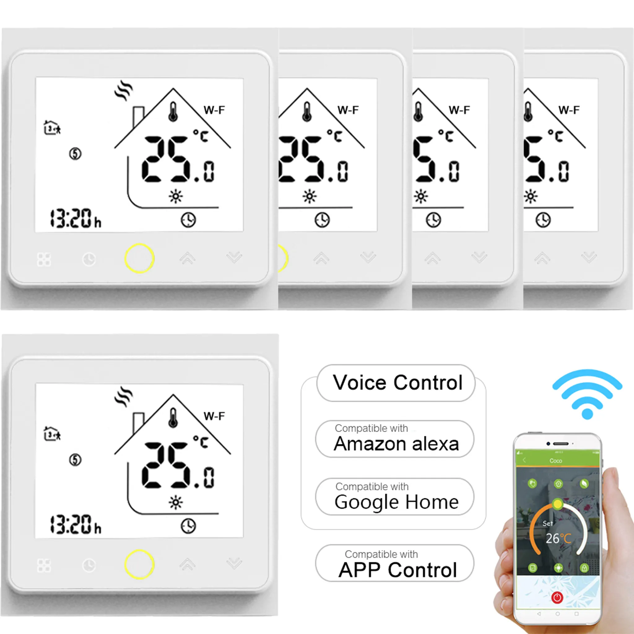 5X WiFi Intelligent Raumthermostat Thermostat