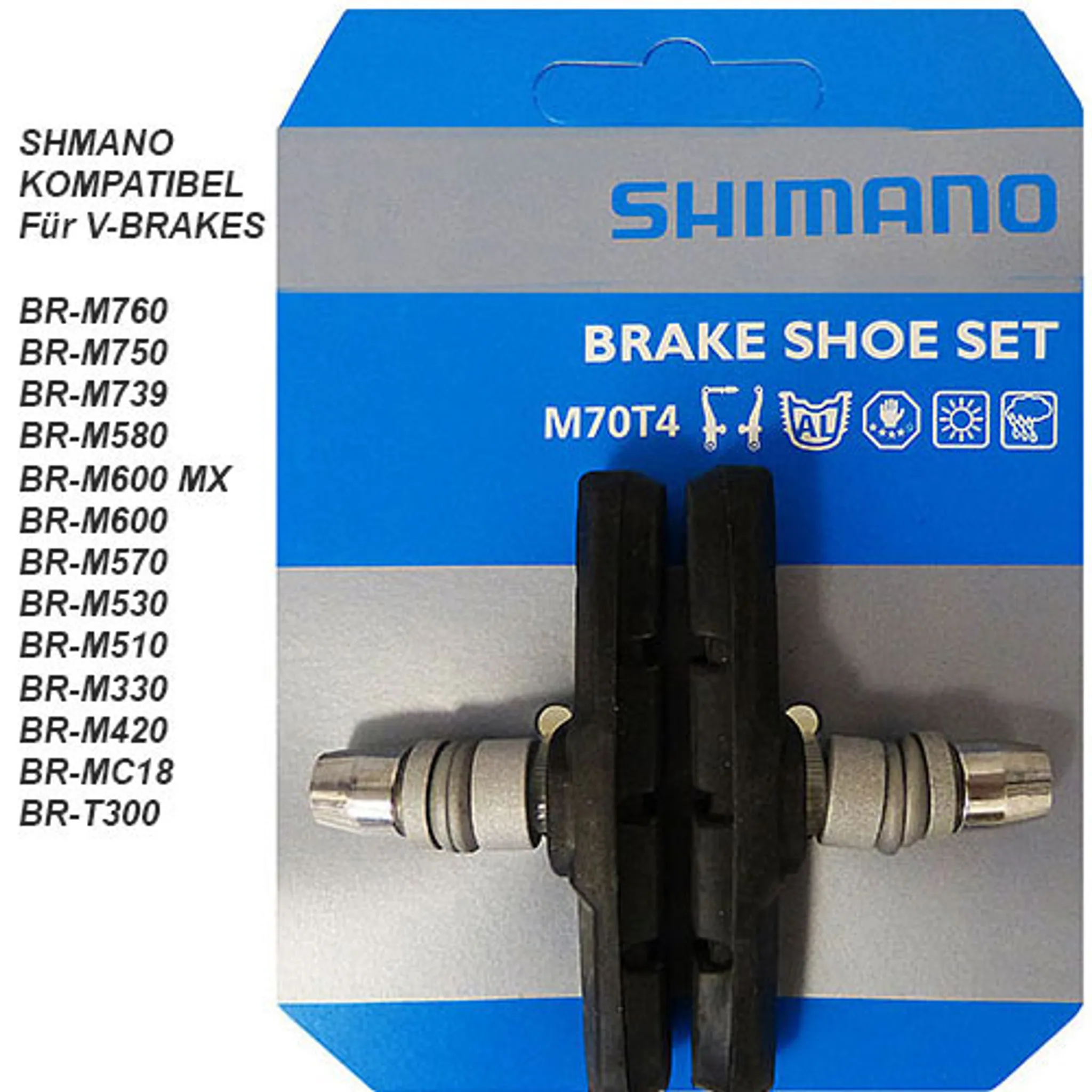 M70T4 V-Brake Bremsschuhe, schwarz von SHIMANO