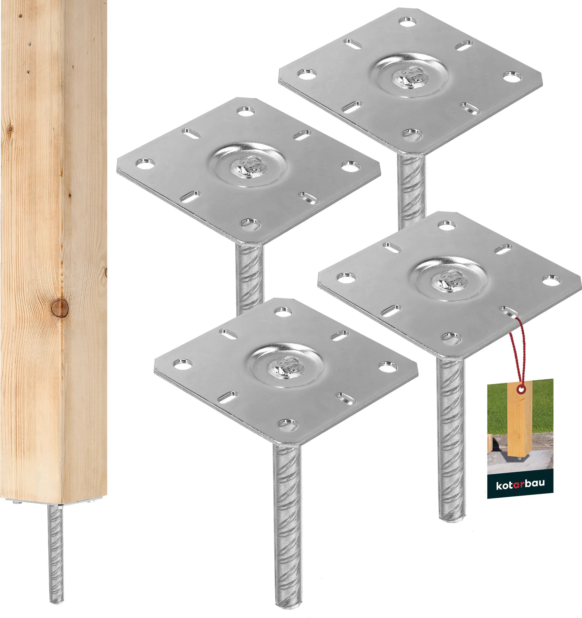 Supporto Per Pali KOTARBAU Zincato - Ancoraggio A Terra Per Costruzioni - Foto 12