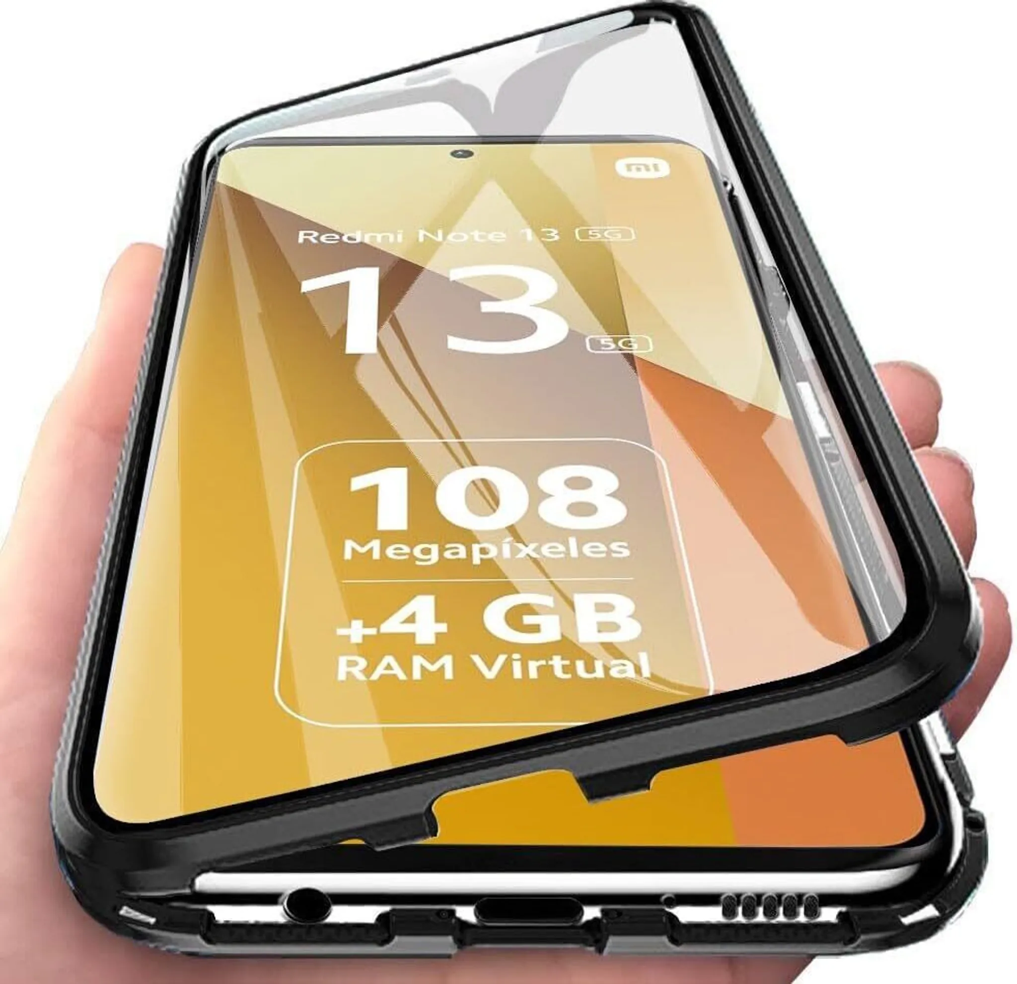 Custodia Magnetica 360° Per Xiaomi Mi 9 - Cover In Vetro Temperato E Alluminio Trasparente