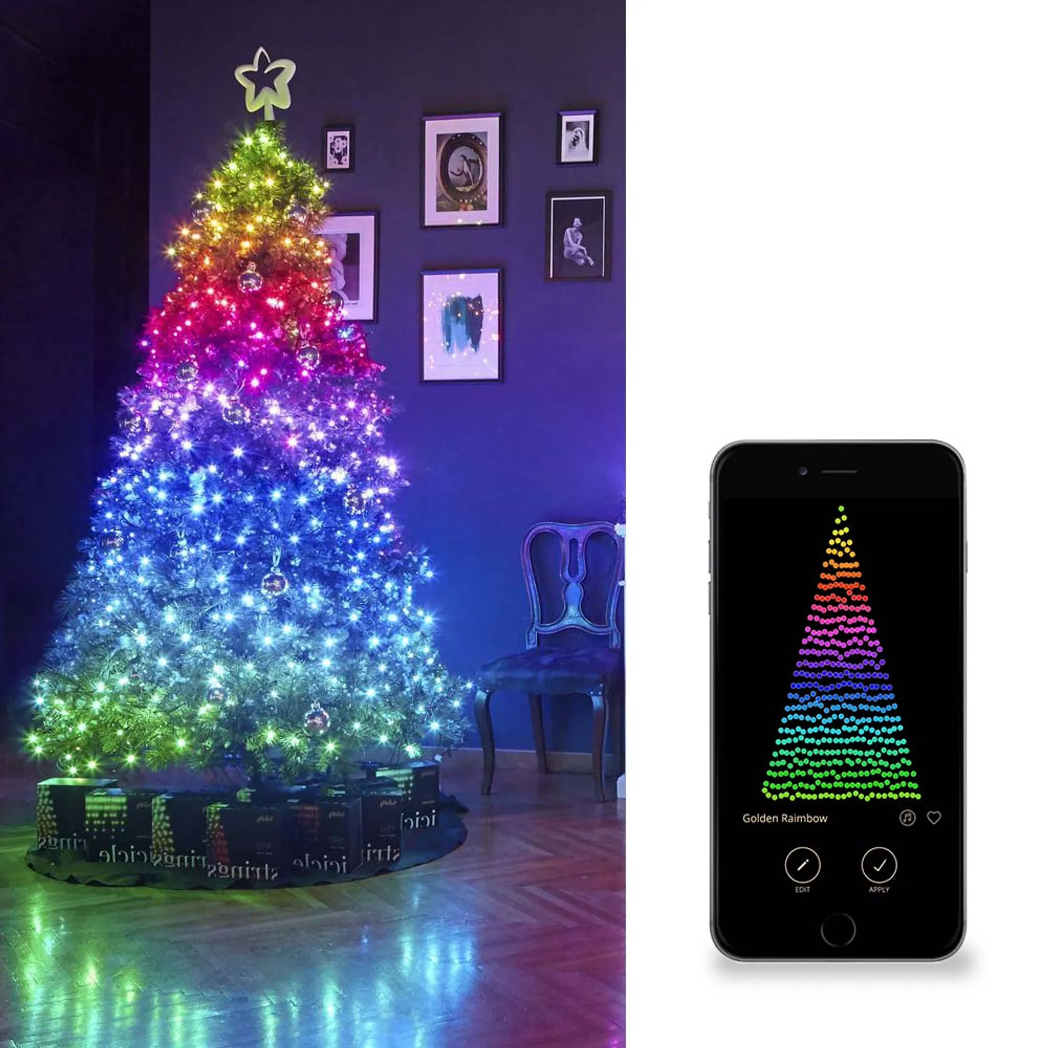 Twinkly Dots Lichterkette 400 LED warmweiß und multicolor 20m