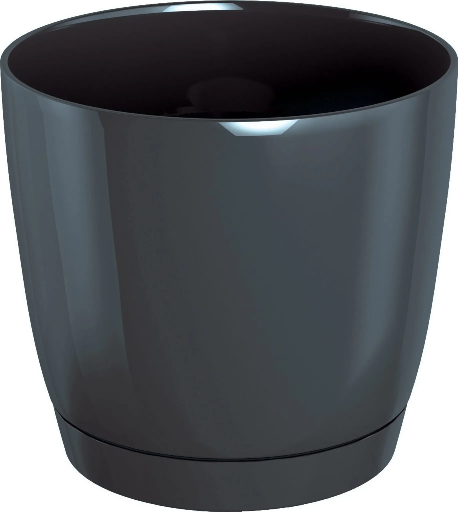 Prosperplast Vaso Da Fiori Coubi 3,8L – 36x15x13,2 Cm, Antracite, Plastica, Forma Ellittica