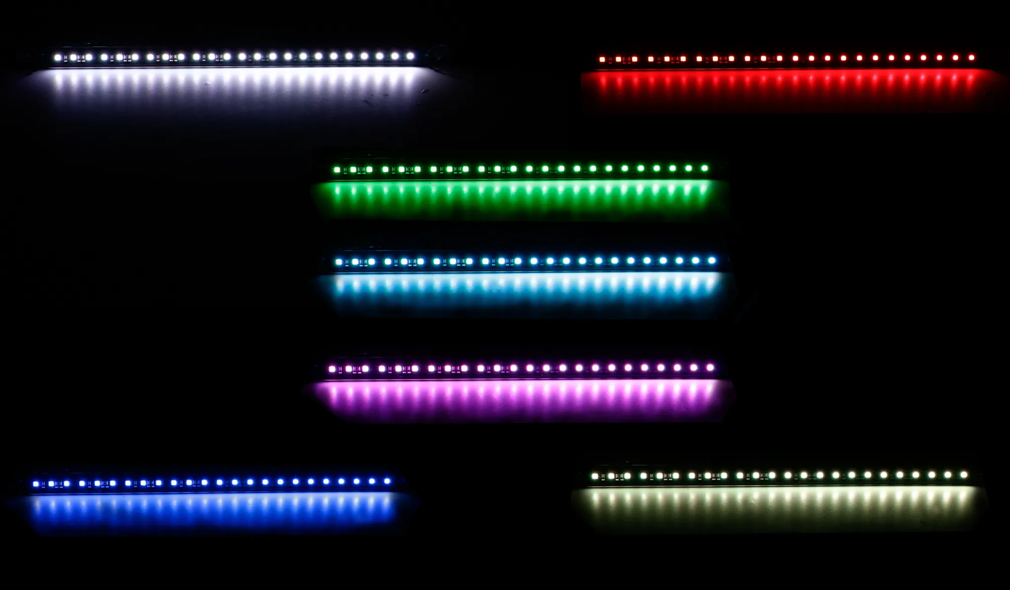 All Ride LKW Innenbeleuchtung, LED-Leiste Flache Bauweise, 4 x 3 SMD-LED, 7  Farben, geschaltet, Länge 70 cm, 10-30V : : Auto & Motorrad