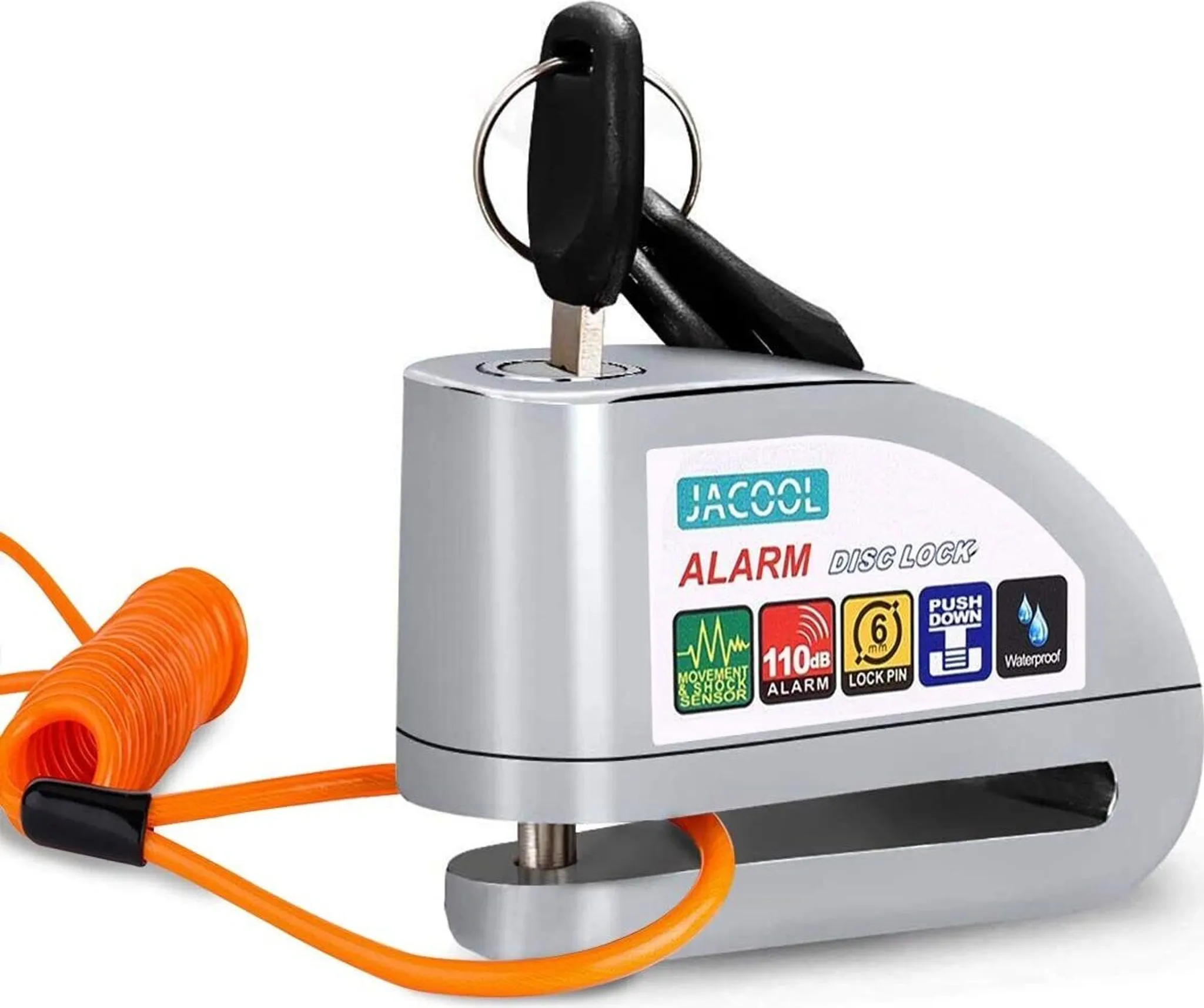 DEUBA Bremsscheibenschloss Set - Diebstahlschutz Für Motorrad & Fahrrad | Mit LED Schlüssel