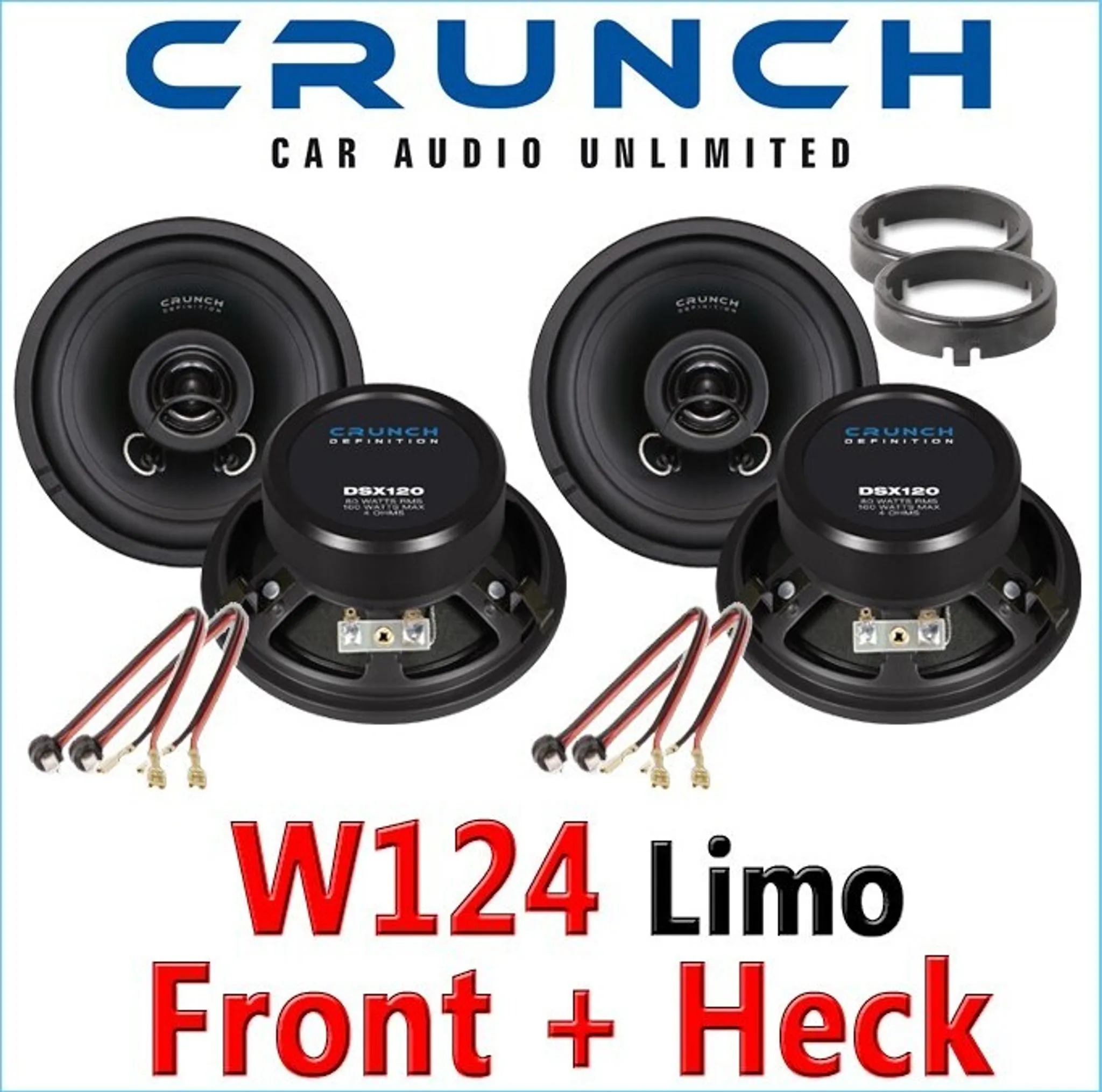 Auto Lautsprecher Mercedes W124 Crunch GTS-62 Koaxial Lautsprecher Einbauset Für Mercedes SLK R170 2 Wege Vorne 124162 73610 Mercedes W124 Lautsprecher