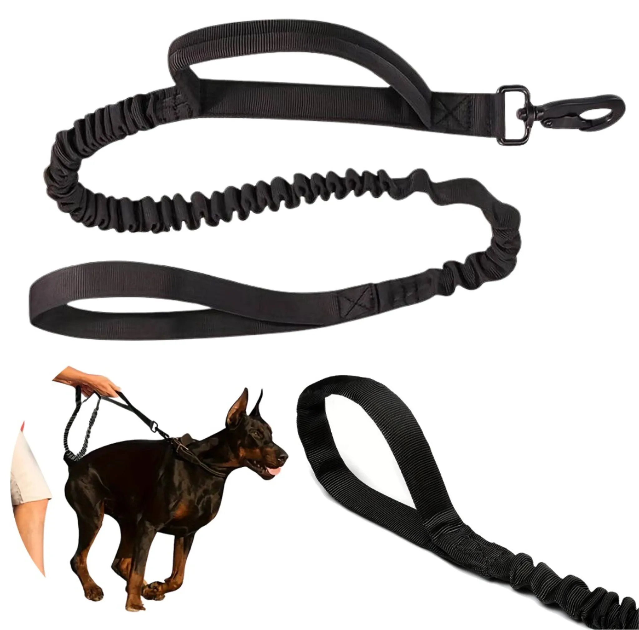 Forte Guinzaglio Corto Per Cani | Guida Riflettente Per Controllo Addestramento, Con D-Ring Per Accessori, Taglia Media/Grande