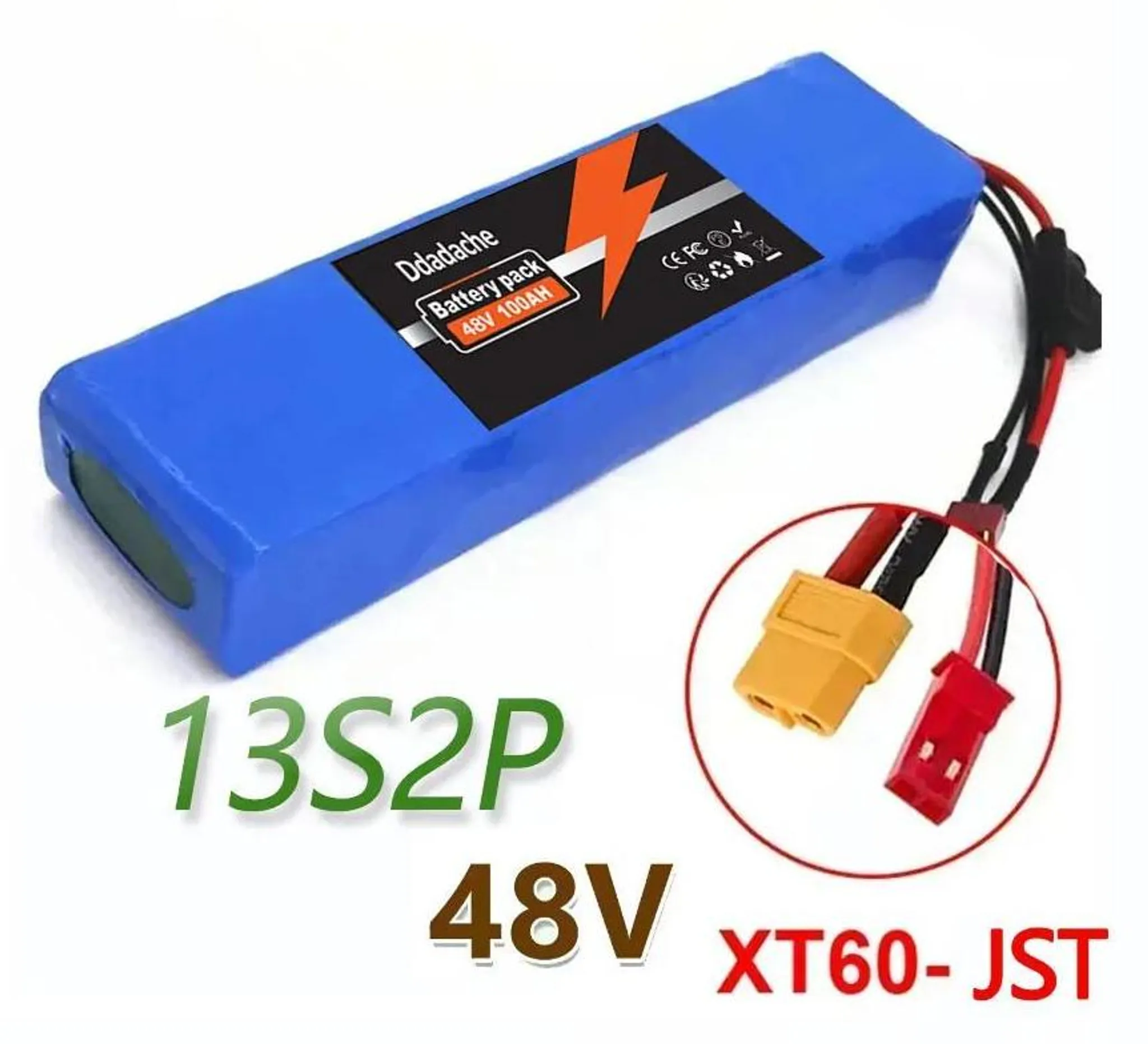 Batterie 48V 14Ah Lithium-ion – 13S5P, BMS, Chargeur 54,6V 2A – Pour Vélo électrique Et Scooter