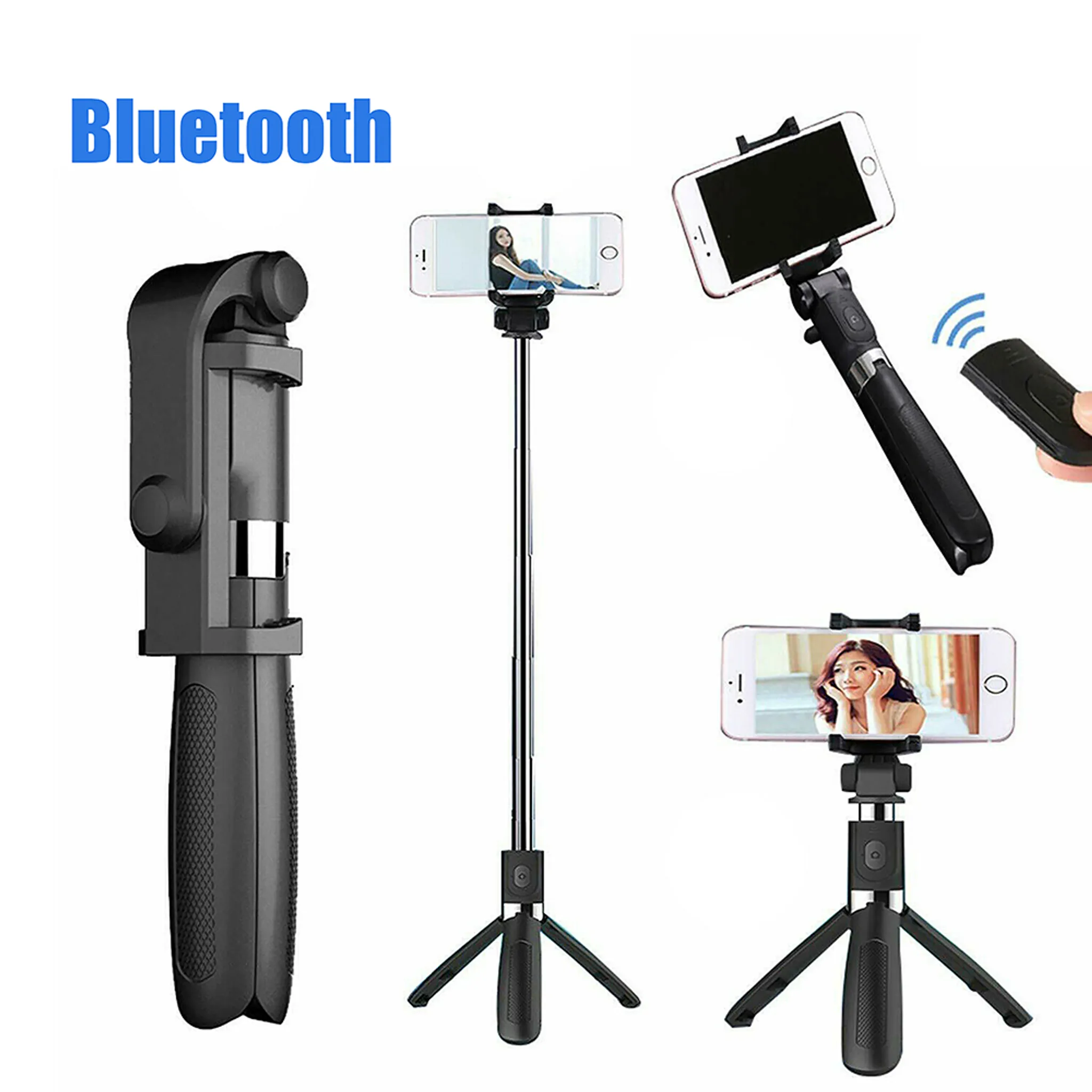 3 in 1 Wireless Selfie Stange mit Abnehmbarer Funkfernbedienung für iPhone Android Samsung Smartphones Gopro Kamera KKUYI Bluetooth Selfie Stick Stativ 