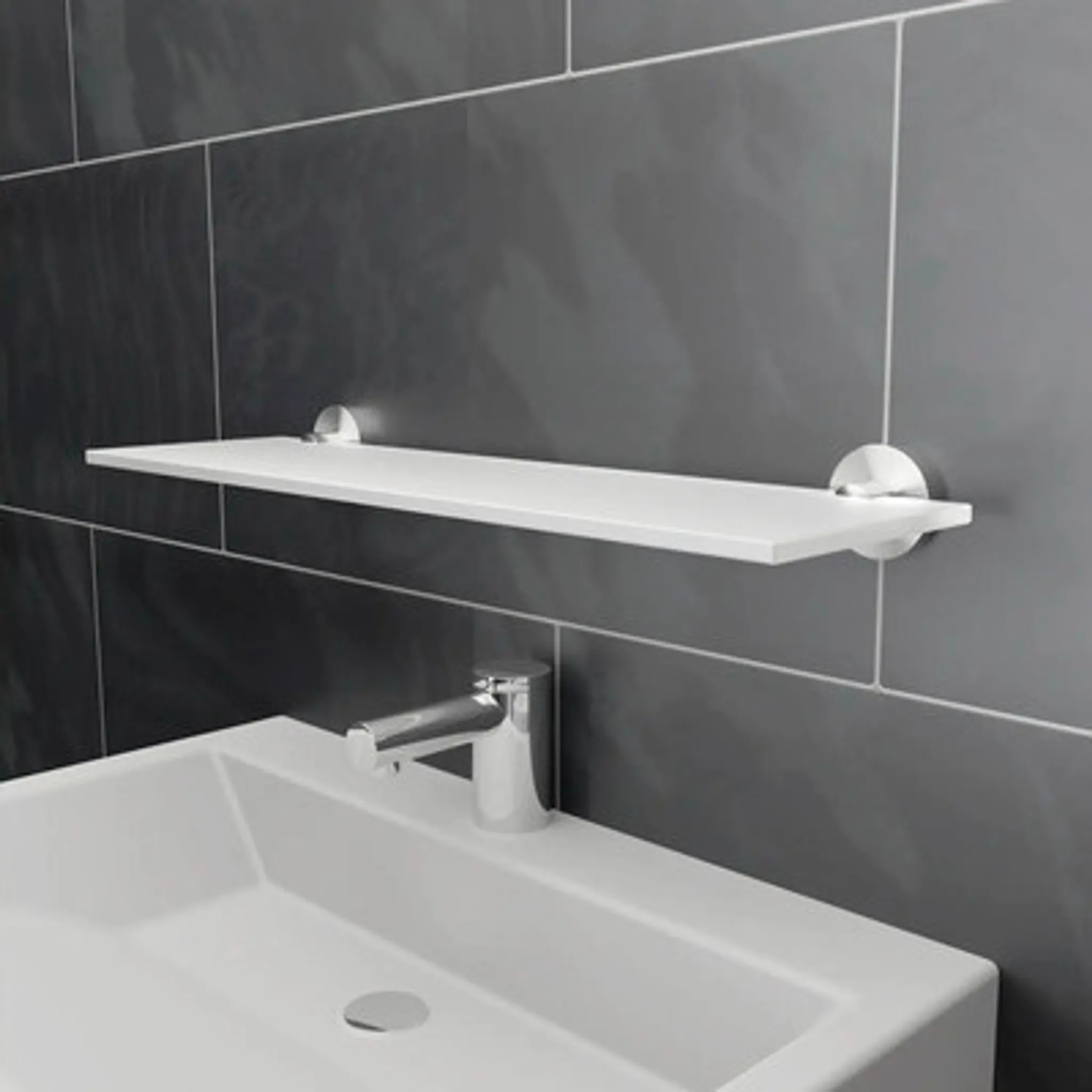REIKA Ablage SAKU 50 cm edelstahl gebürstet Badregale