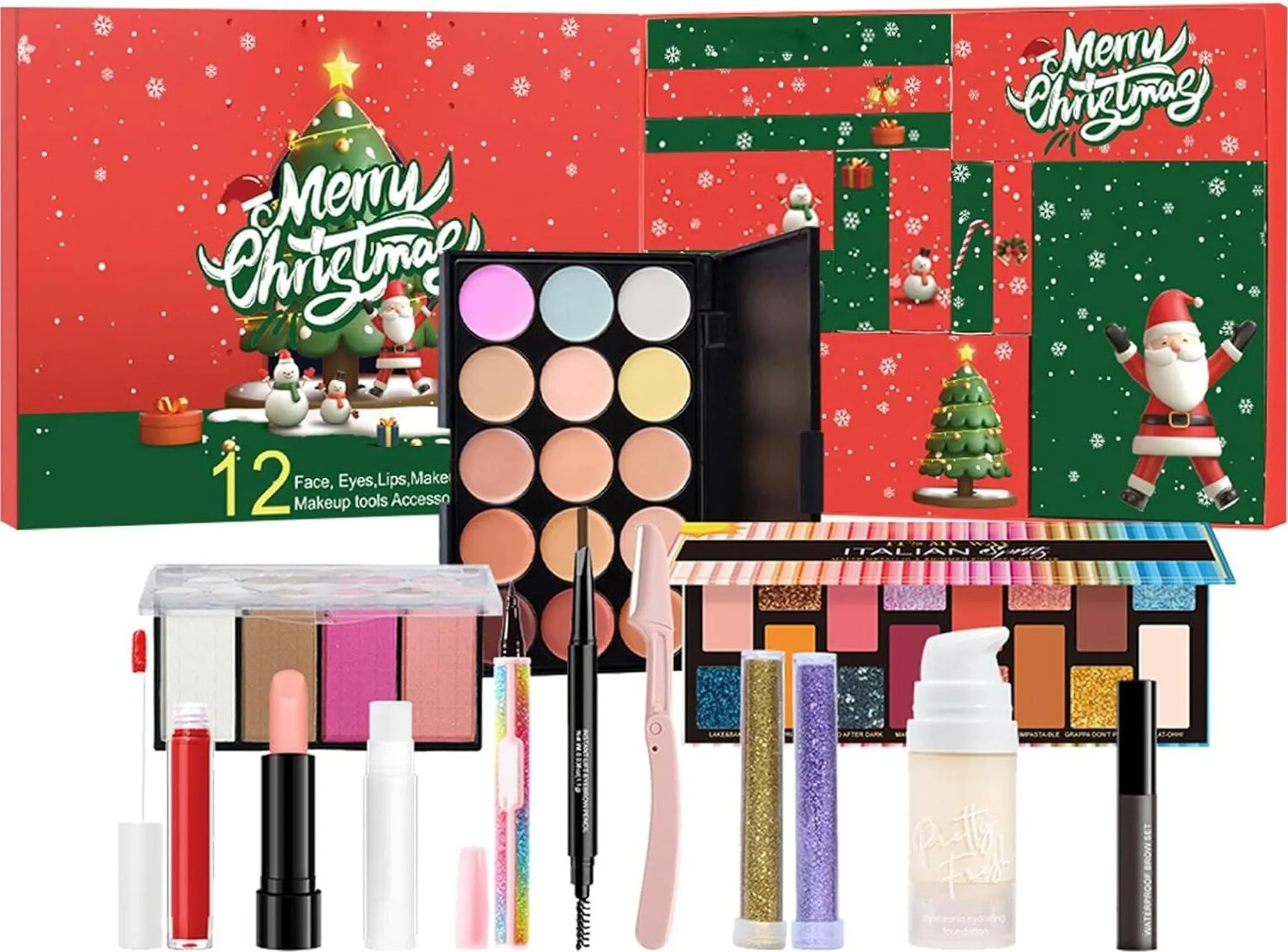 Make-up-Adventskalender 2022 – 24 Überraschungen Mit Lippenstift, Lidschatten & Kosmetik, Geschenk Für Frauen & Teens