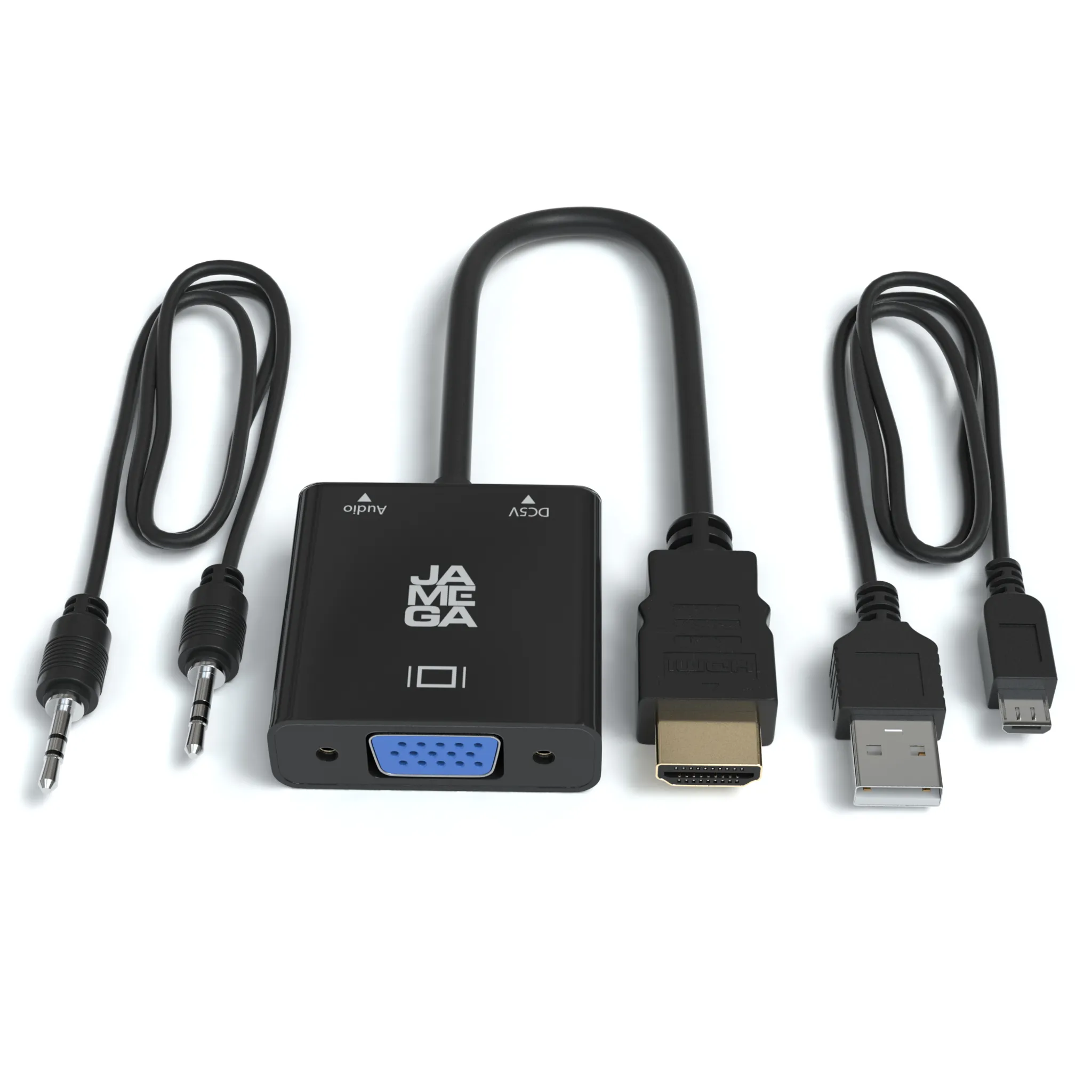 1,8 m HDMI-zu-VGA-Konverter-Adapter Stecker-auf-Stecker-Konverter mit 3,5-mm-Stereo-Audio-/USB-Kabel unterstützt Einweg-Signalkonvertierung von PC/Laptop/Xbox zu Monitor/Projektor/TV 