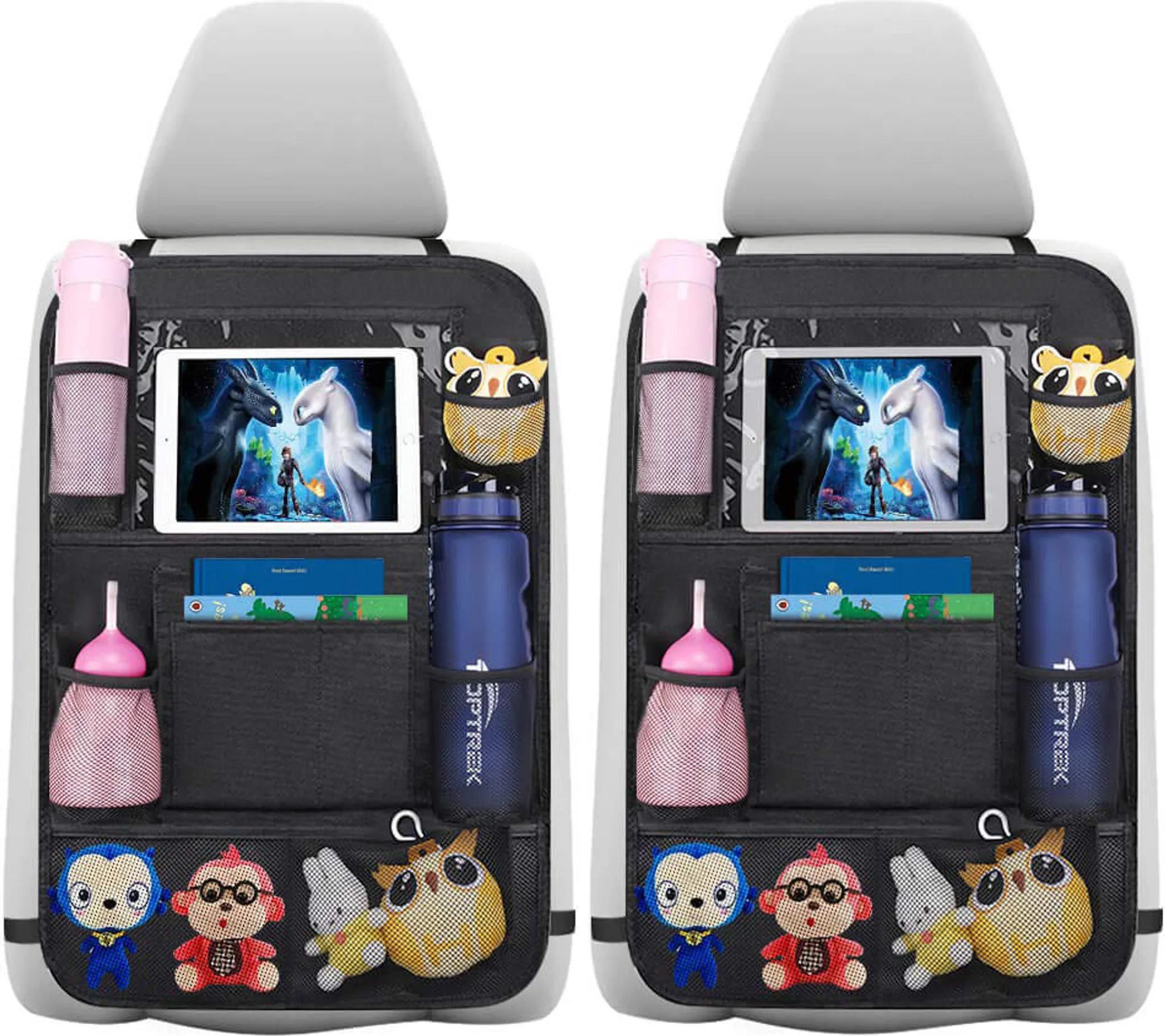 Flearitzo Autositz Organizer - 2-tlg. Rückenlehnenschutz Mit Taschen