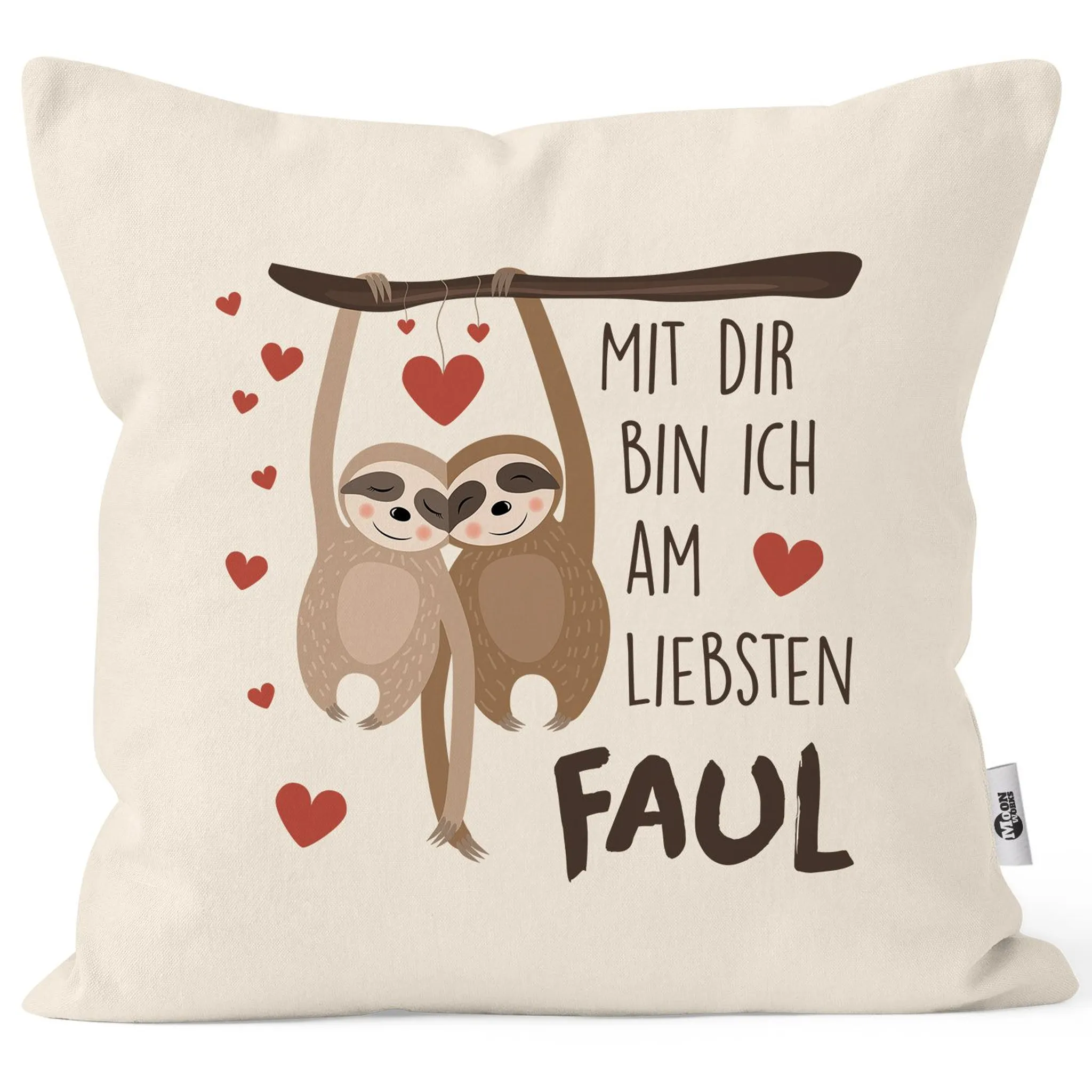 Kissen-Bezug Owl I need is you All i need is you Eule Liebe Spruch Kissen-Hülle 