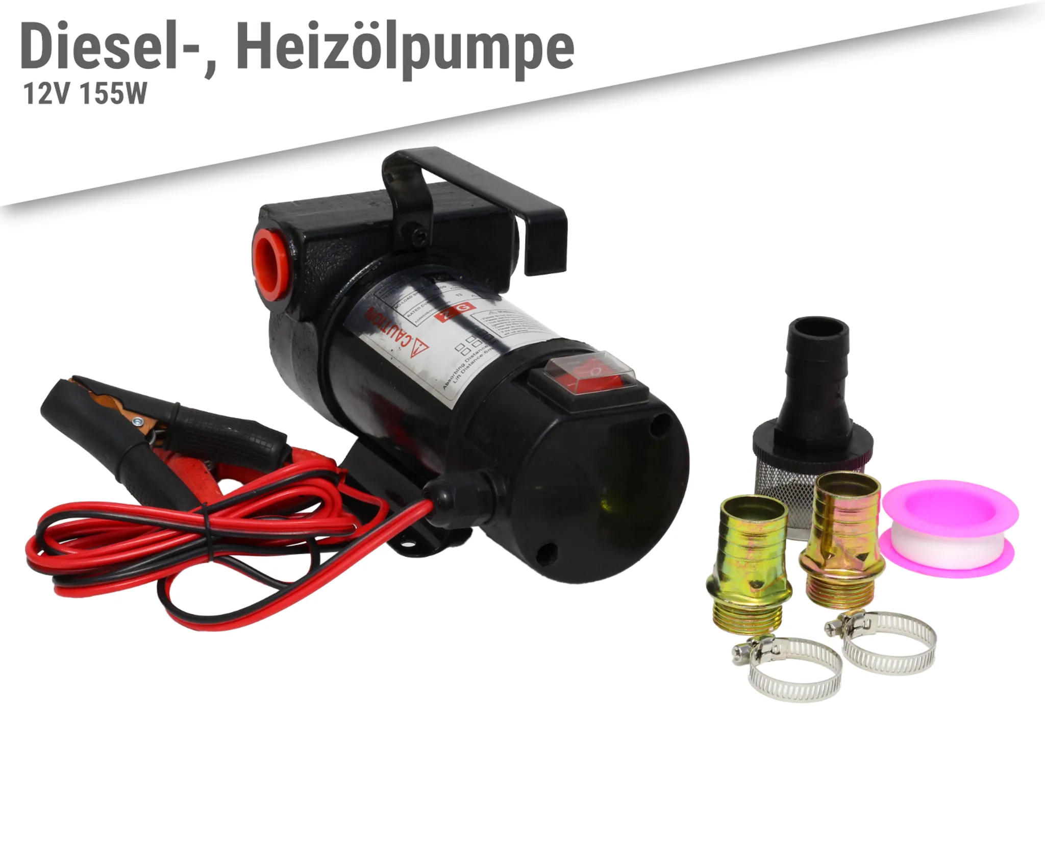 HeizÖl- und Diesel Pumpe mit Handpistole und Schläuchen 12V