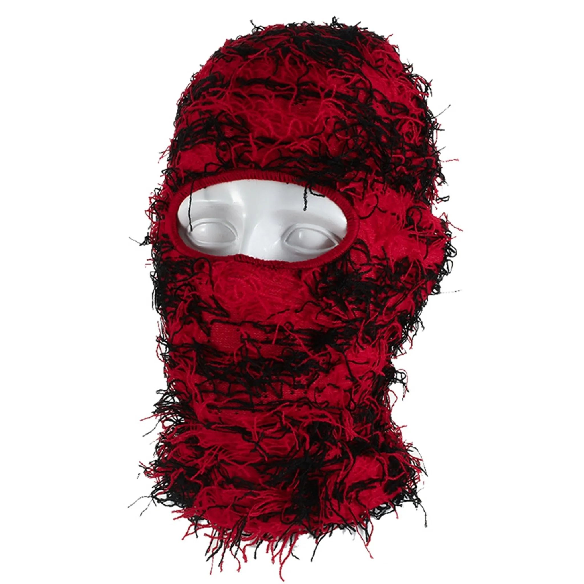 Sturmhaube gestrickt warme kopfbedeckung Frauen und Skimaske Männer für Vollgesichts Rot Winter Halswärmer
