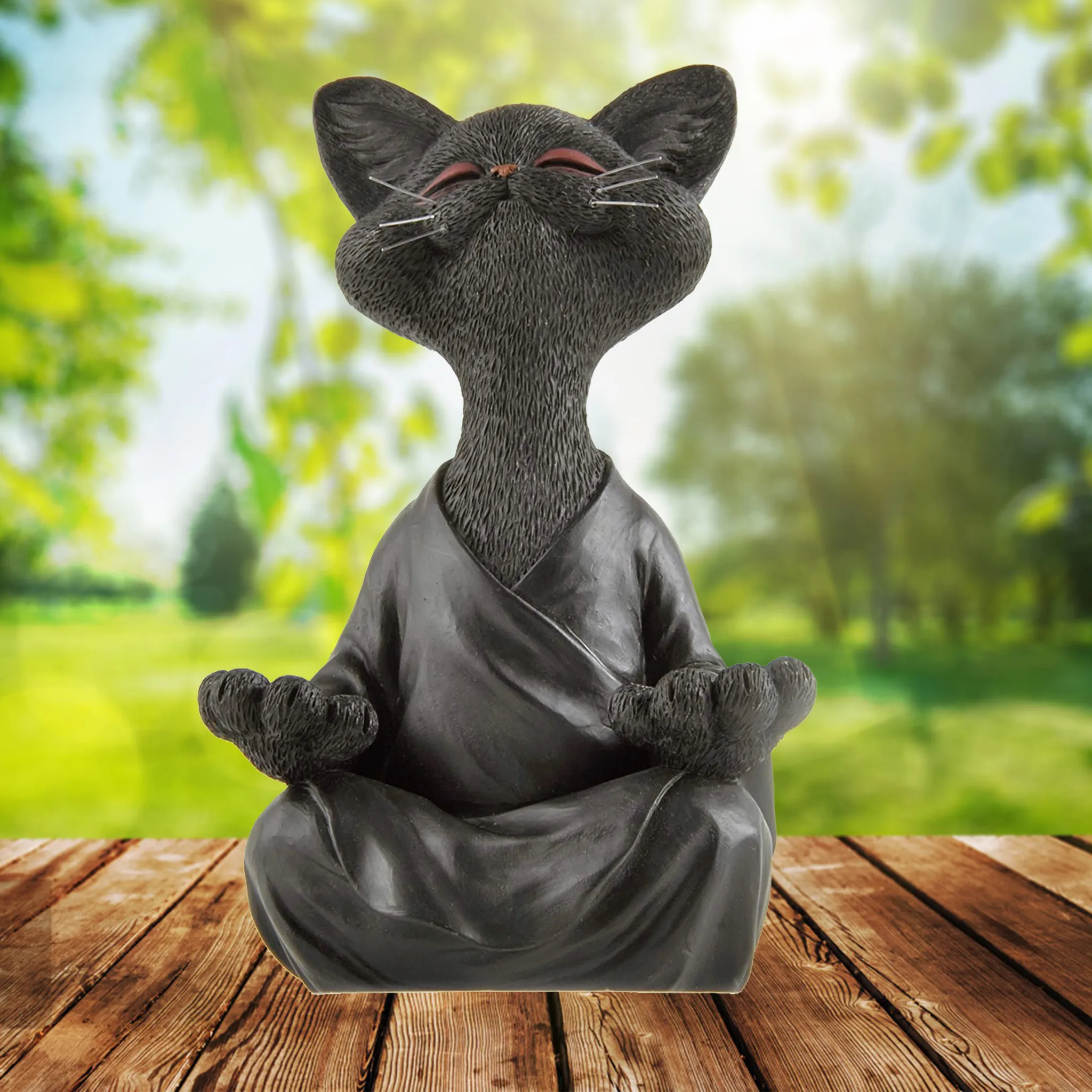 Meditation Statue Katze Statue 12cm Yoga