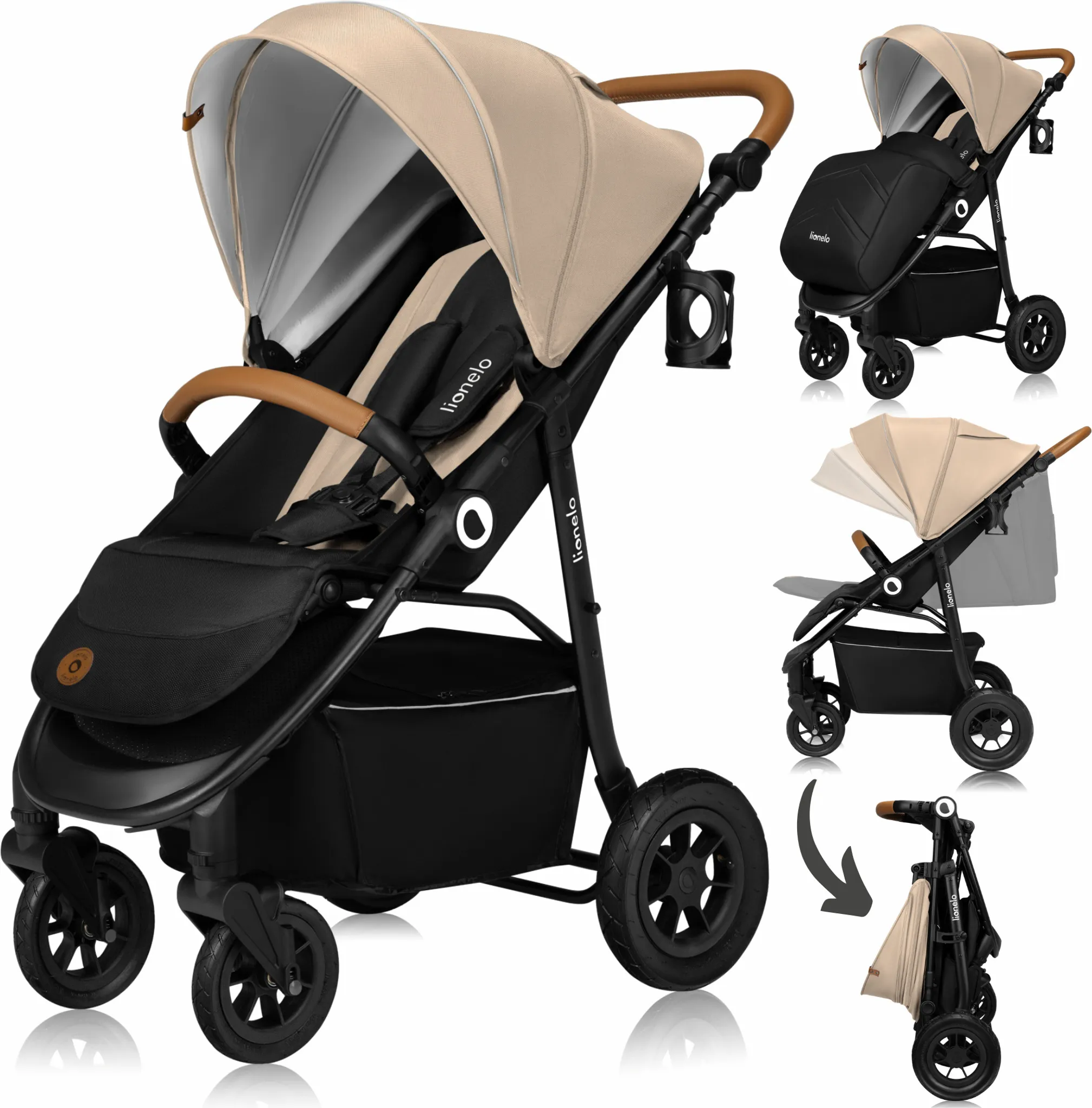 Passeggino MoMi AKIRA Per Bambini Da 6 Mesi A 15 Kg - Leggero, Con Cintura 5 Punti, Borsa, Parapioggia E Zanzariera