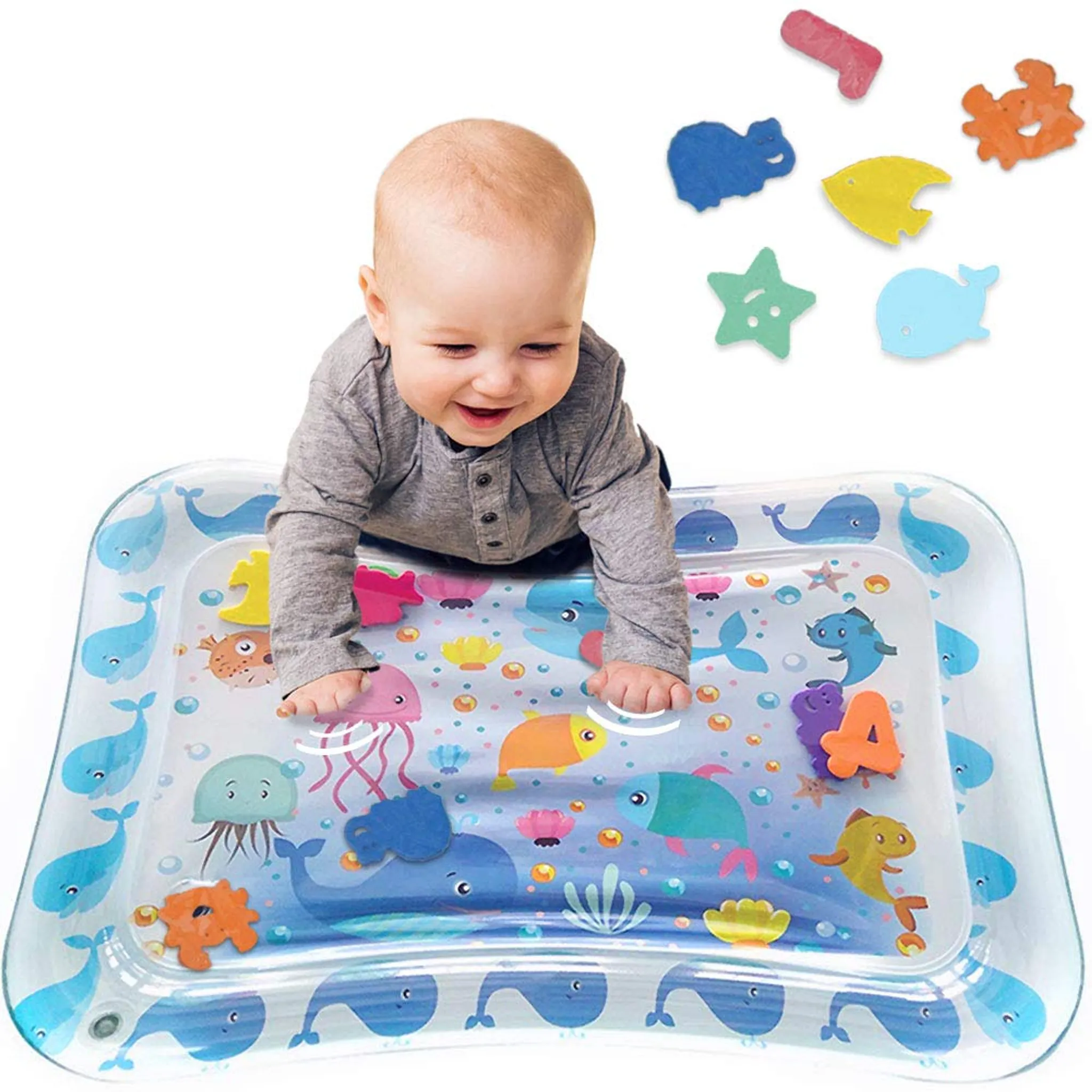 Wassermatte Baby,Wasserspielmatte Aufblasbare Baby-Spielmatte,Baby-Spielzeug Sensorisches für Aktivitätszentren für Babys in der frühen Entwicklung,für Säuglinge und Kleinkinder 3 bis 12 Monaten 