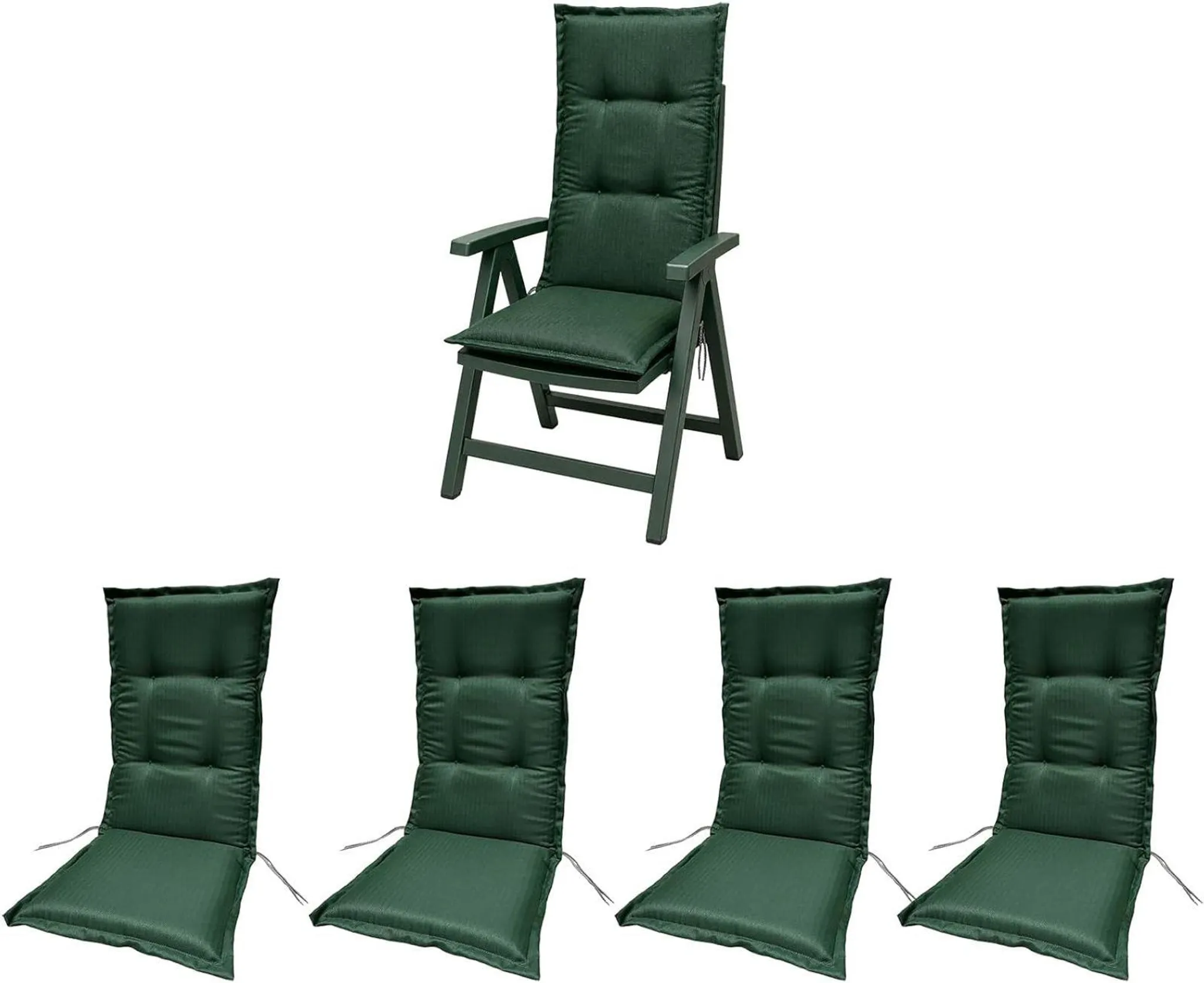 BURI 4x Auflagen Set Hochlehner fr Gartensthle 120x48x7cm