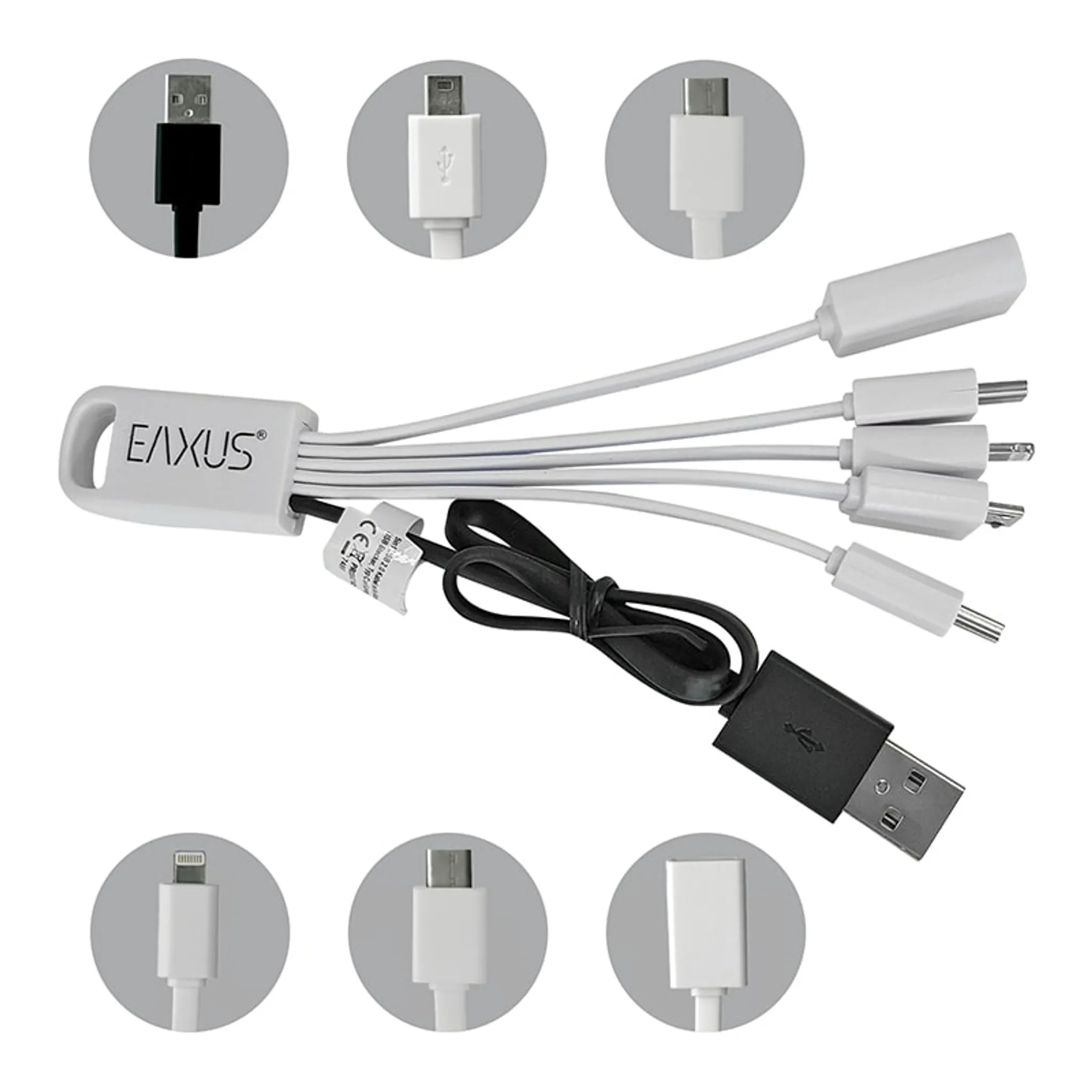 Eaxus® 5in1 Multi USB-Kabel mit USB-Typ-C