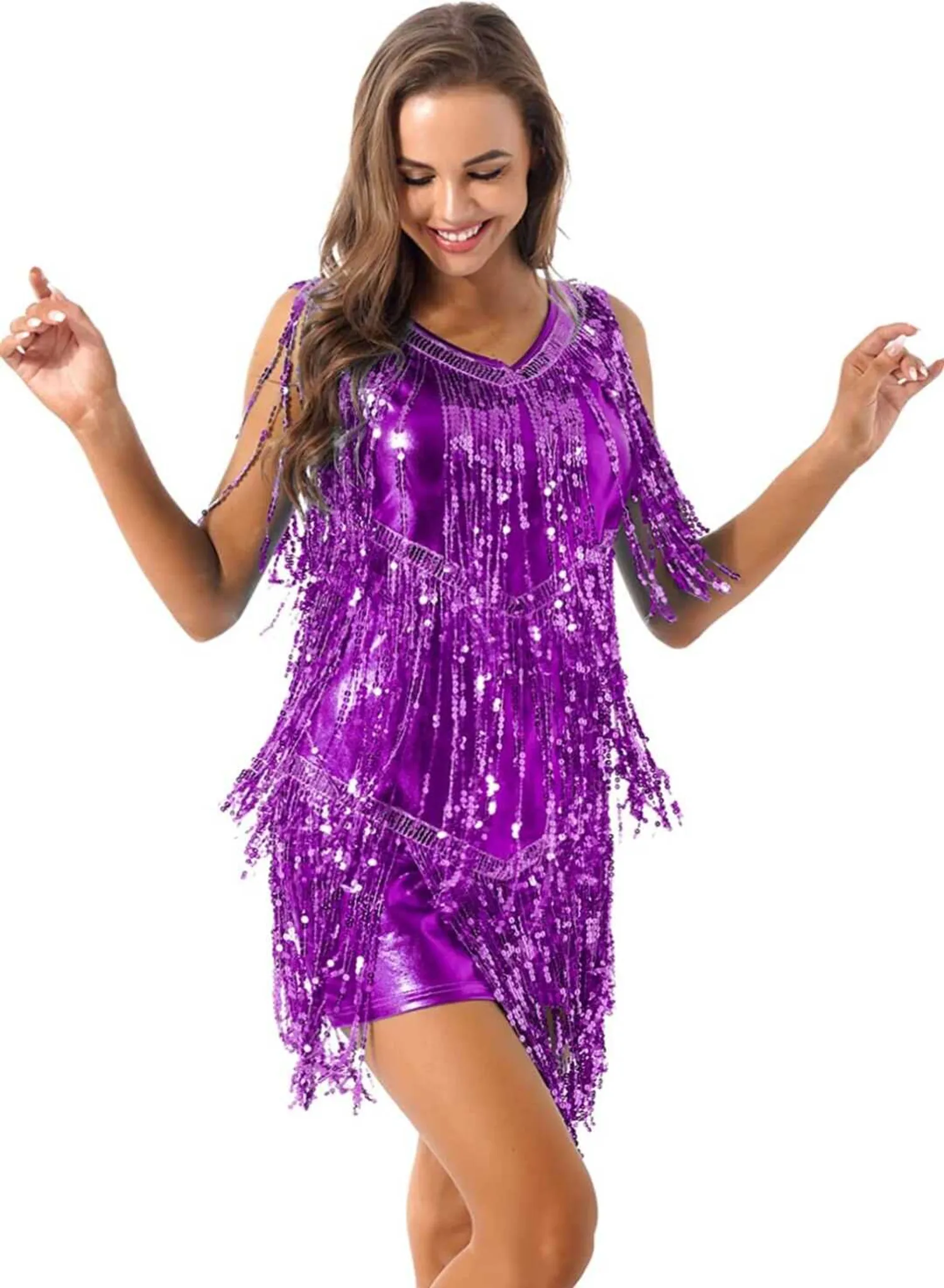 Gonna Con Frange E Paillettes Per Danza Del Ventre – Scintillante, Taglia Unica Regolabile, Perfetta Per Carnevale E Feste Latino-Americane