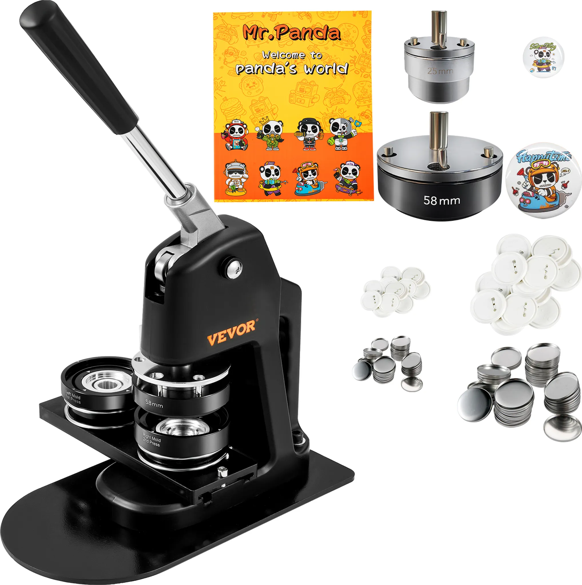 Knopenmachine Button Machine Knop Maken Machine Badges Doe-het-zelf Badge Pers 75mm 100 St