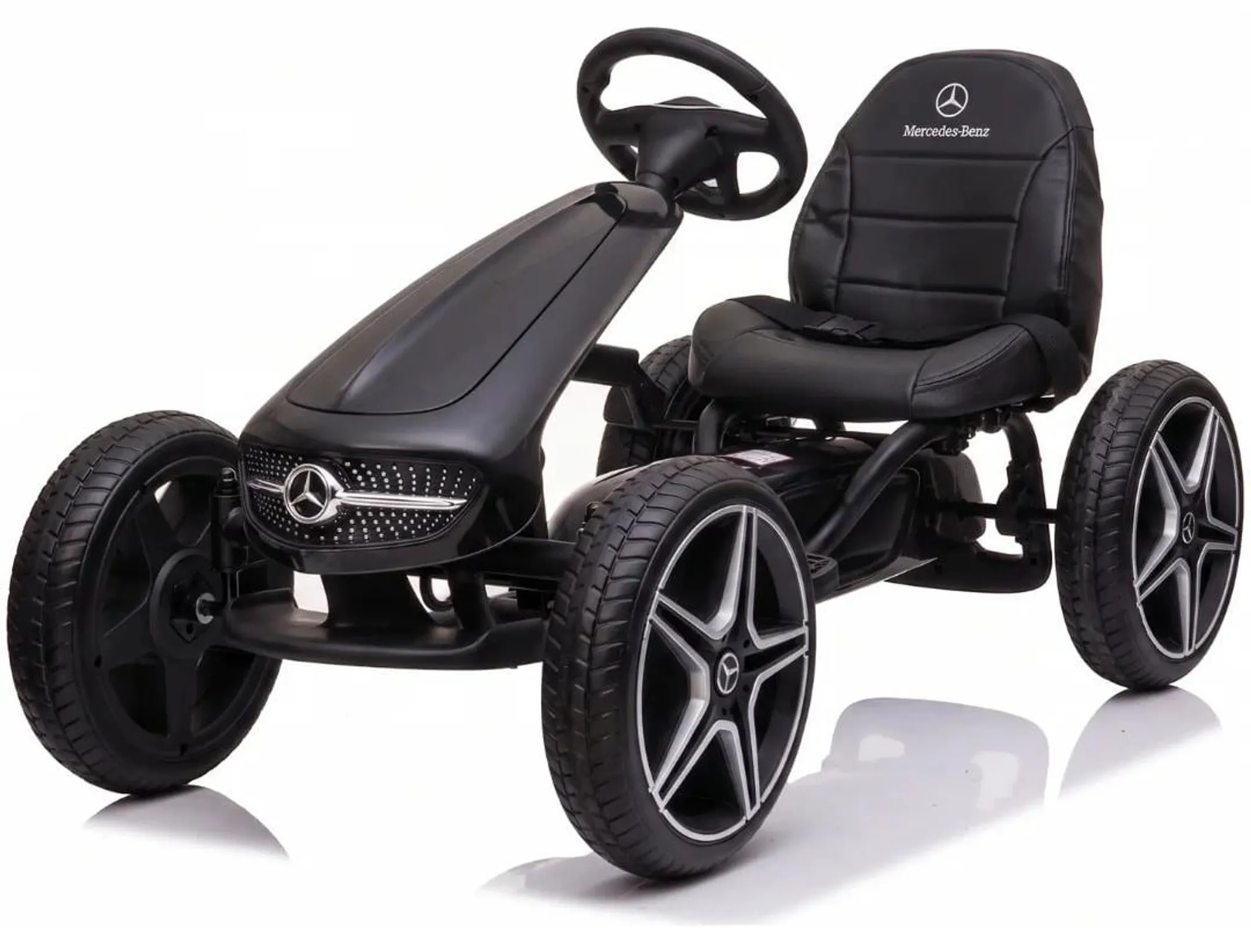 Kart à Pédales HOMCOM Pour Enfants – Siège Réglable, Roues EVA Silencieuses, Marche Avant/arrière, 3-8 Ans