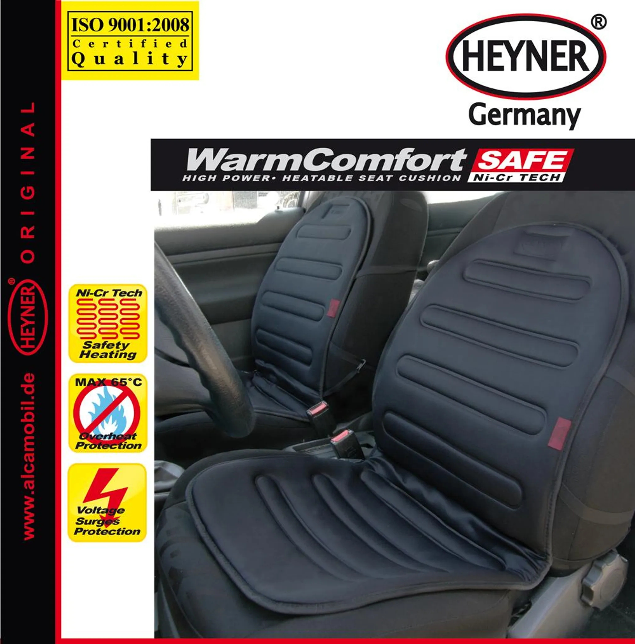 HEYNER® Premium Auto-Sitzauflage beheizbar 12V schwarz