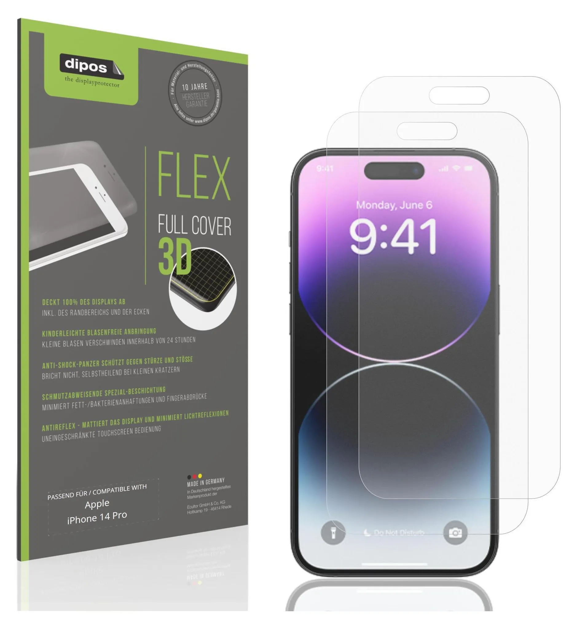 2 Pezzi Full-Cover per Honor 400 Pro Pellicola Trasparente Proteggi Schermo