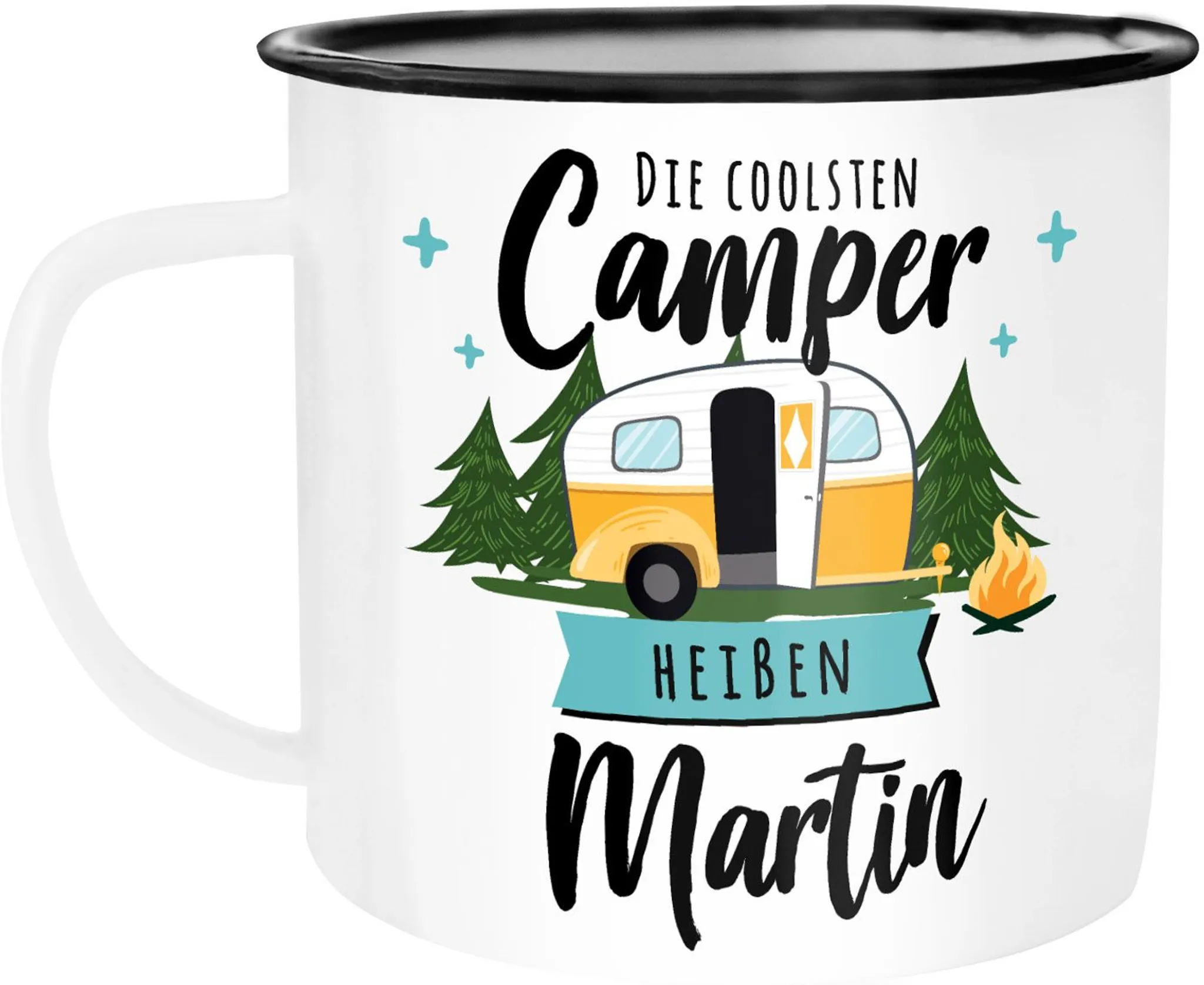 Emaille-Tasse Camping Wohnmobil