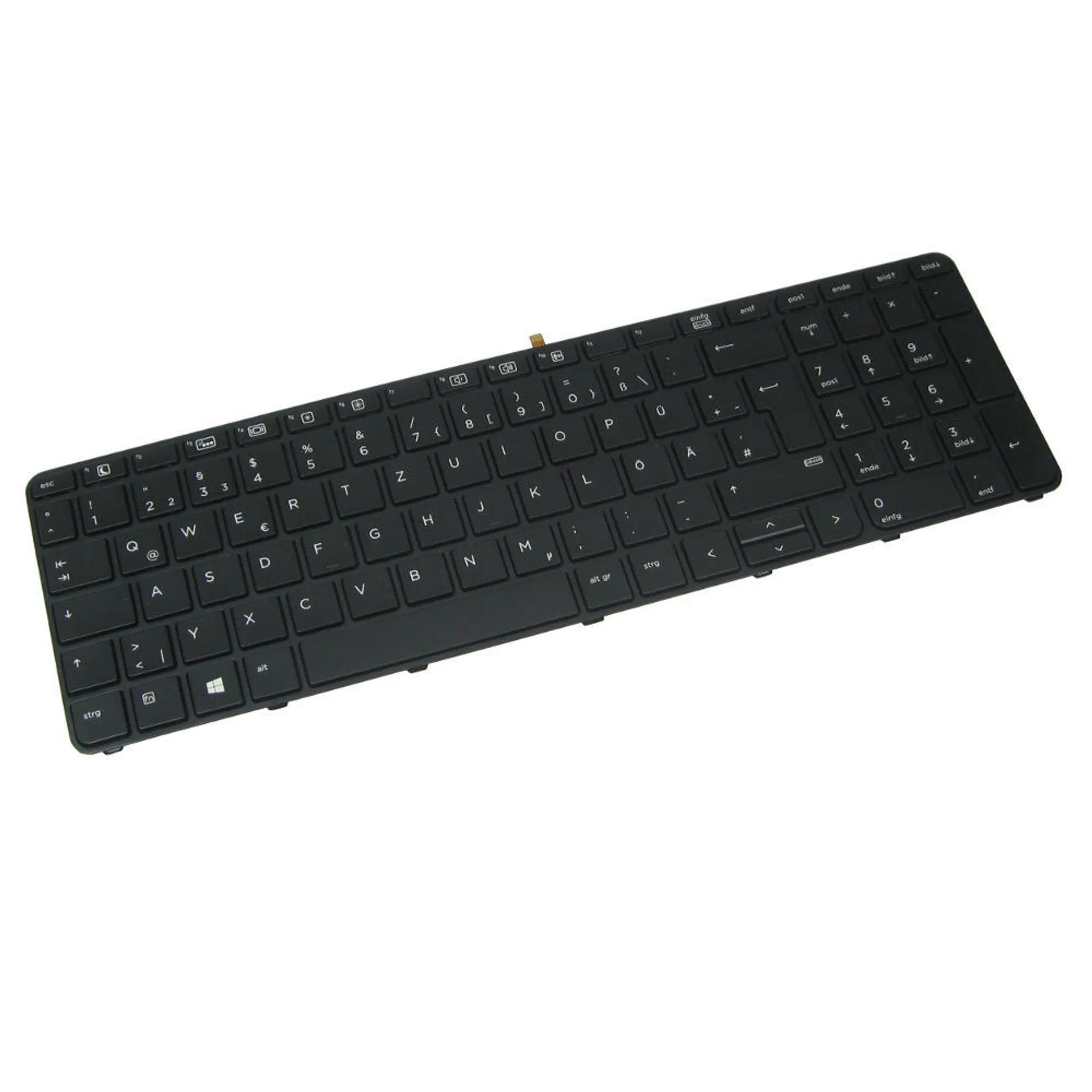 Keyboards4Laptops Deutsch Mit Zeiger Grau Rahmen Hinterleuchtet Schwarz Windows 8 kompatible Ersatz Tastatur kompatibel mit HP EliteBook 850 G3 